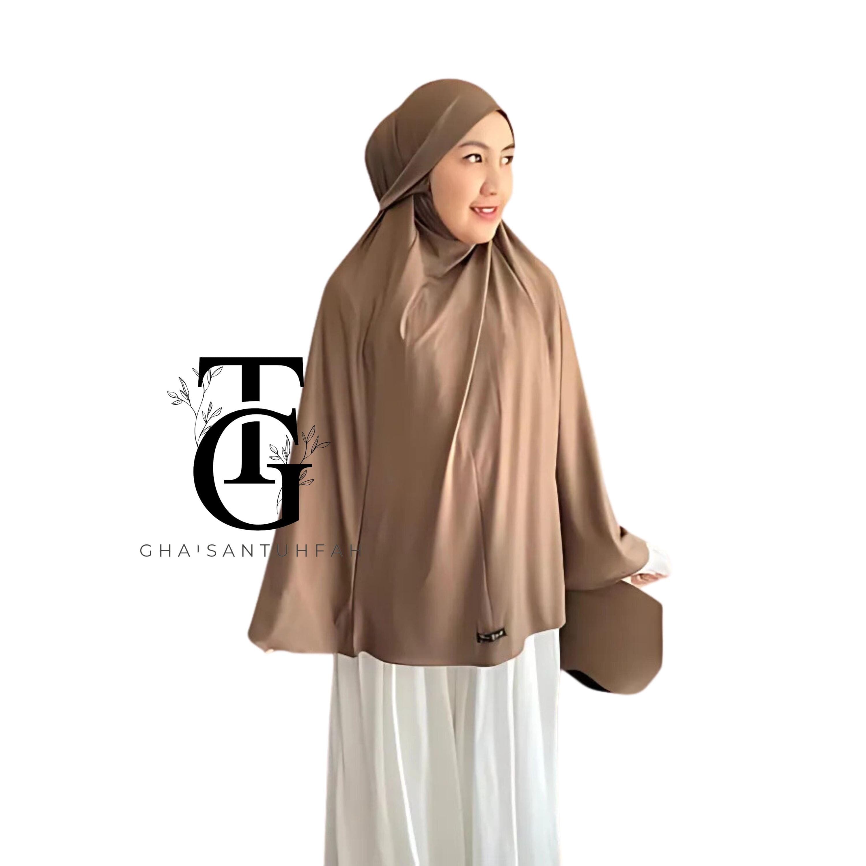 French Khimar Niqab Veil, Medina Syari Jumbo Instant Bergo Veil, Modest Islamic Scarf, Elegant Hijab Head Cover, Religious Headwear GT43 - image 5