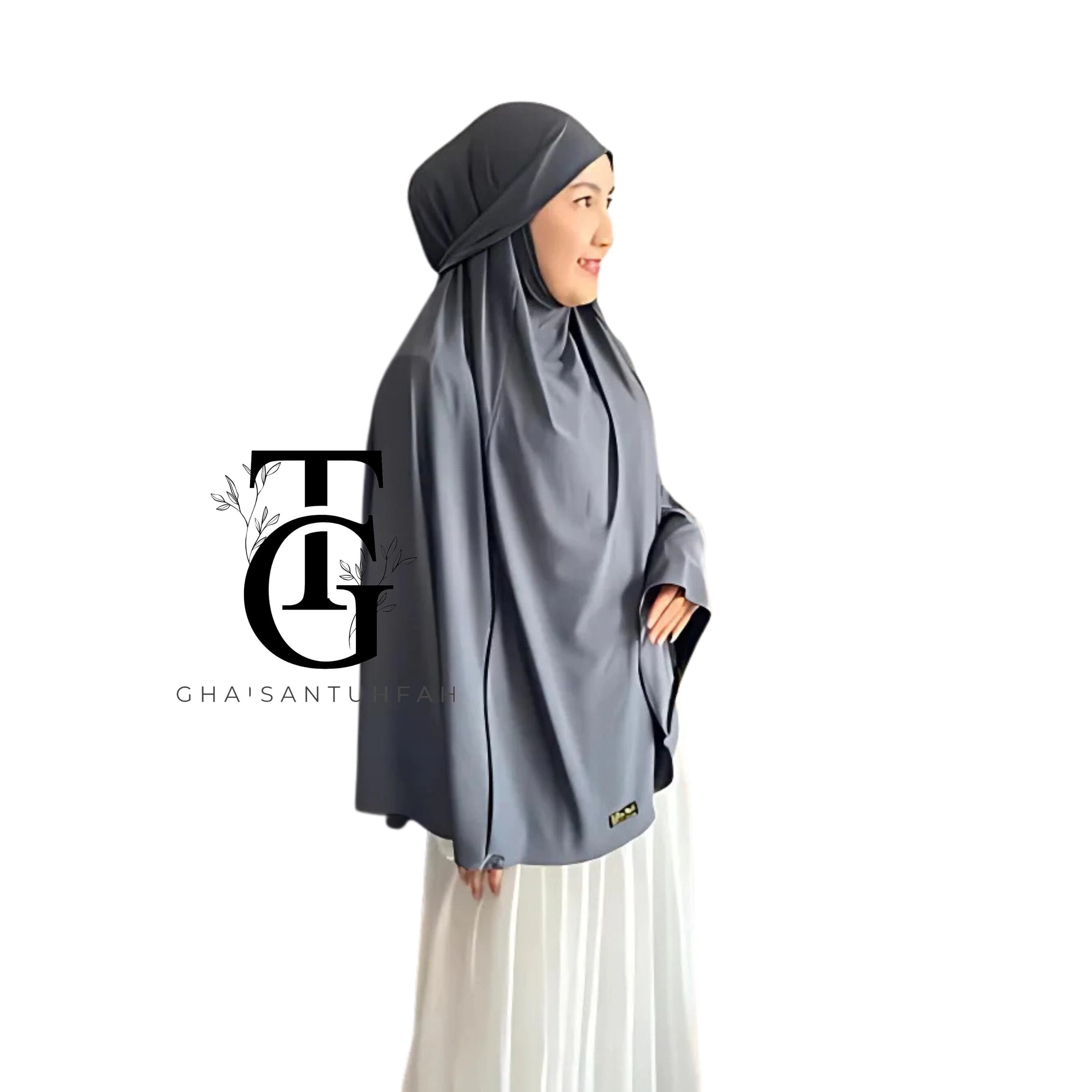 French Khimar Niqab Veil, Medina Syari Jumbo Instant Bergo Veil, Modest Islamic Scarf, Elegant Hijab Head Cover, Religious Headwear GT43 - image 4