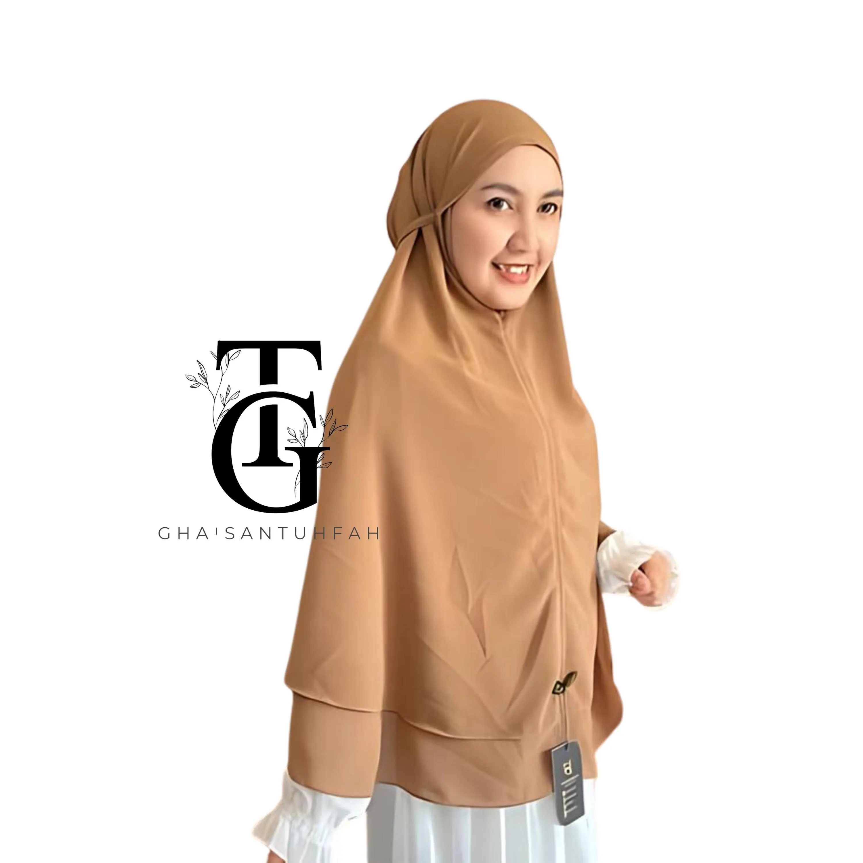 Khimar Syar'i Hijab, Ceruty Babydoll Two Layer Non Ped Hijab, Modest Islamic Scarf, Elegant Hijab Head Cover, Religious Headwear GT34 - image 5