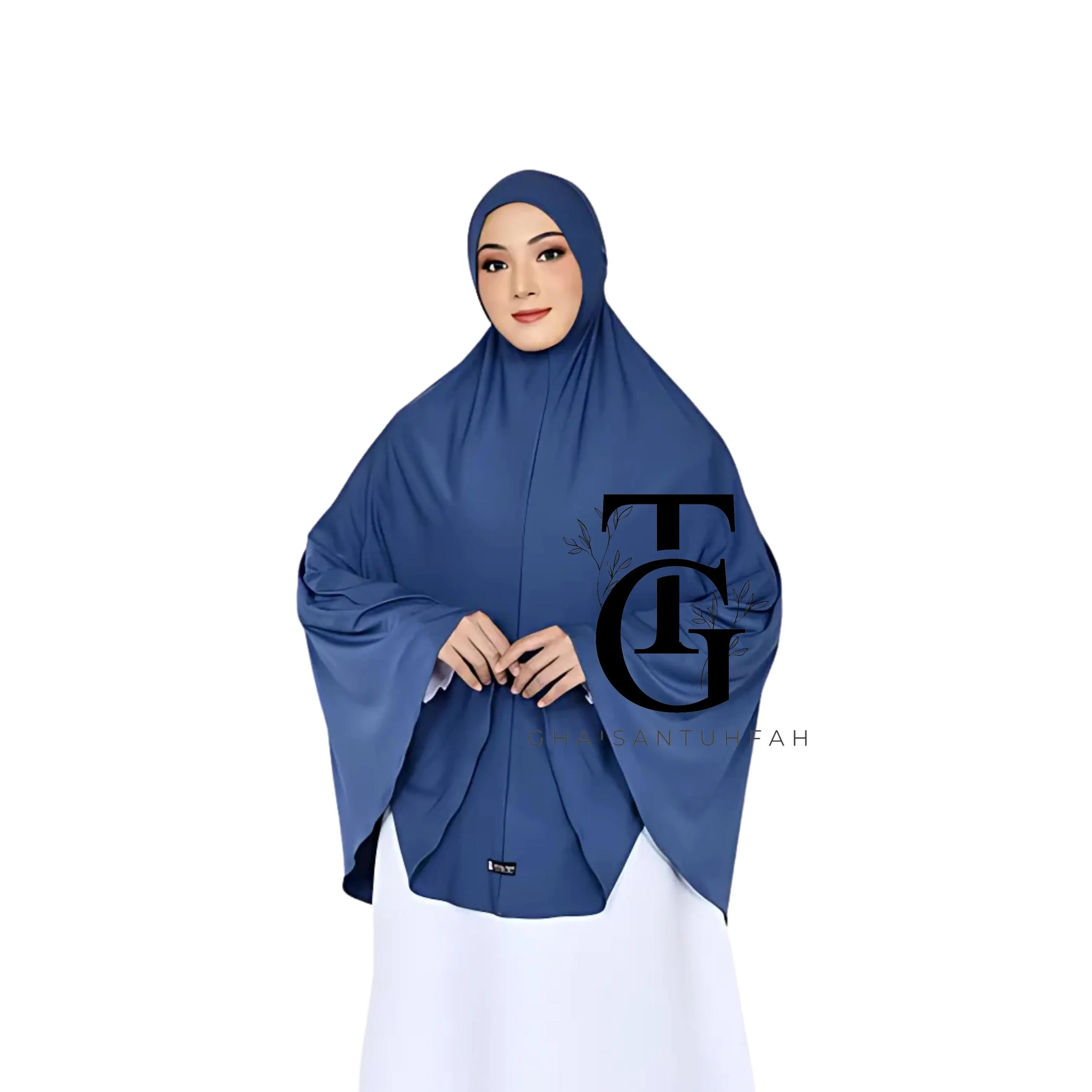 Khimar Dagu Sabah Tali, Jersy Bergo Malaysia Syari, Modest Islamic Scarf, Elegant Hijab Head Cover, Religious Headwear GT74 - image 3