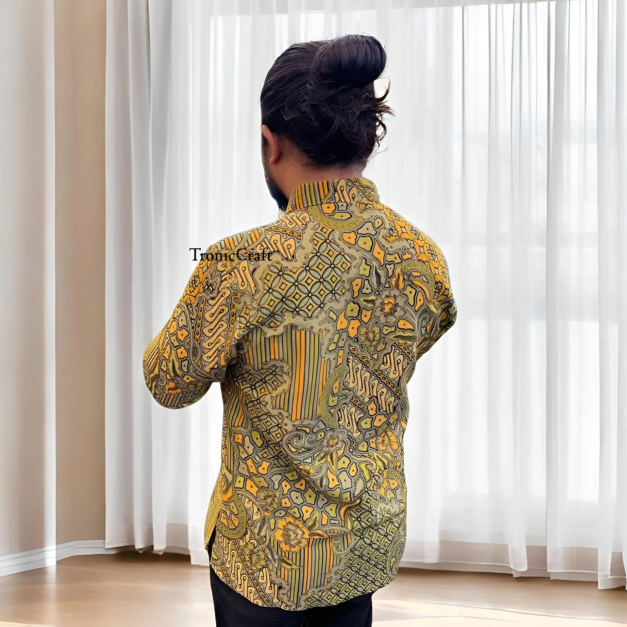 Gribik Lasem Muda Men's Batik Shirt Slim Fit and Premium Dobby Cotton,Men Batik,Batik,Men Batik Shirt,Men's Batik Shirts,Batik Shirt