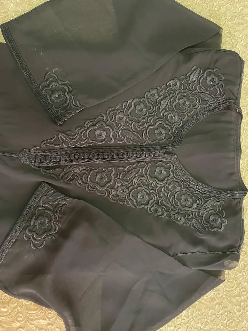 Moroccan Djellaba for Women, Beige Embroidered Jellaba, Handbeaded Traditional Moroccan Dress, Modest Kaftan, Eid Gift, Abaya - image 2