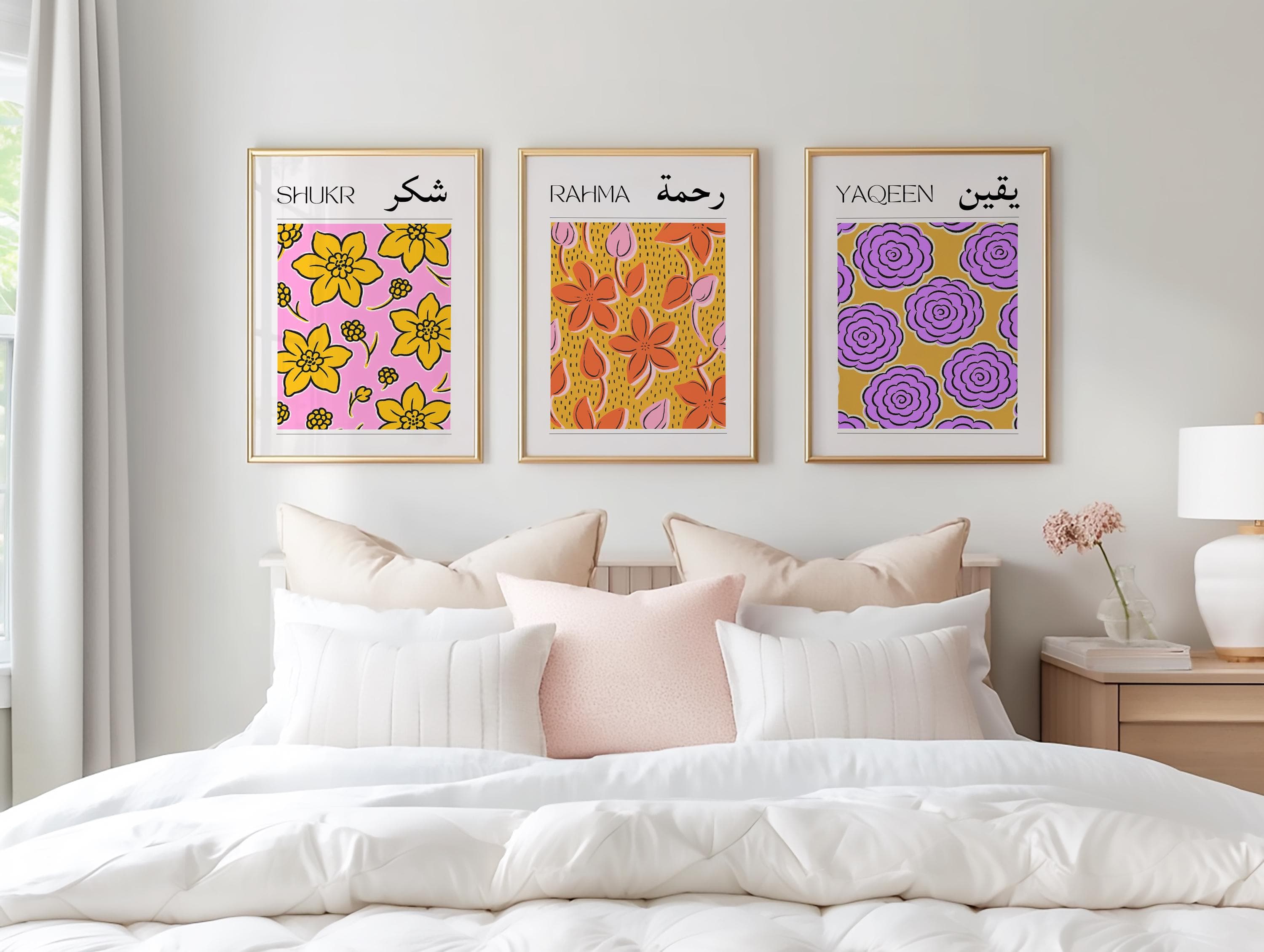 Set of 3 Digital Islamic Wall Art Prints, Muslim Wall Decor, Shukr, Rahma, Yaqeen - image 5