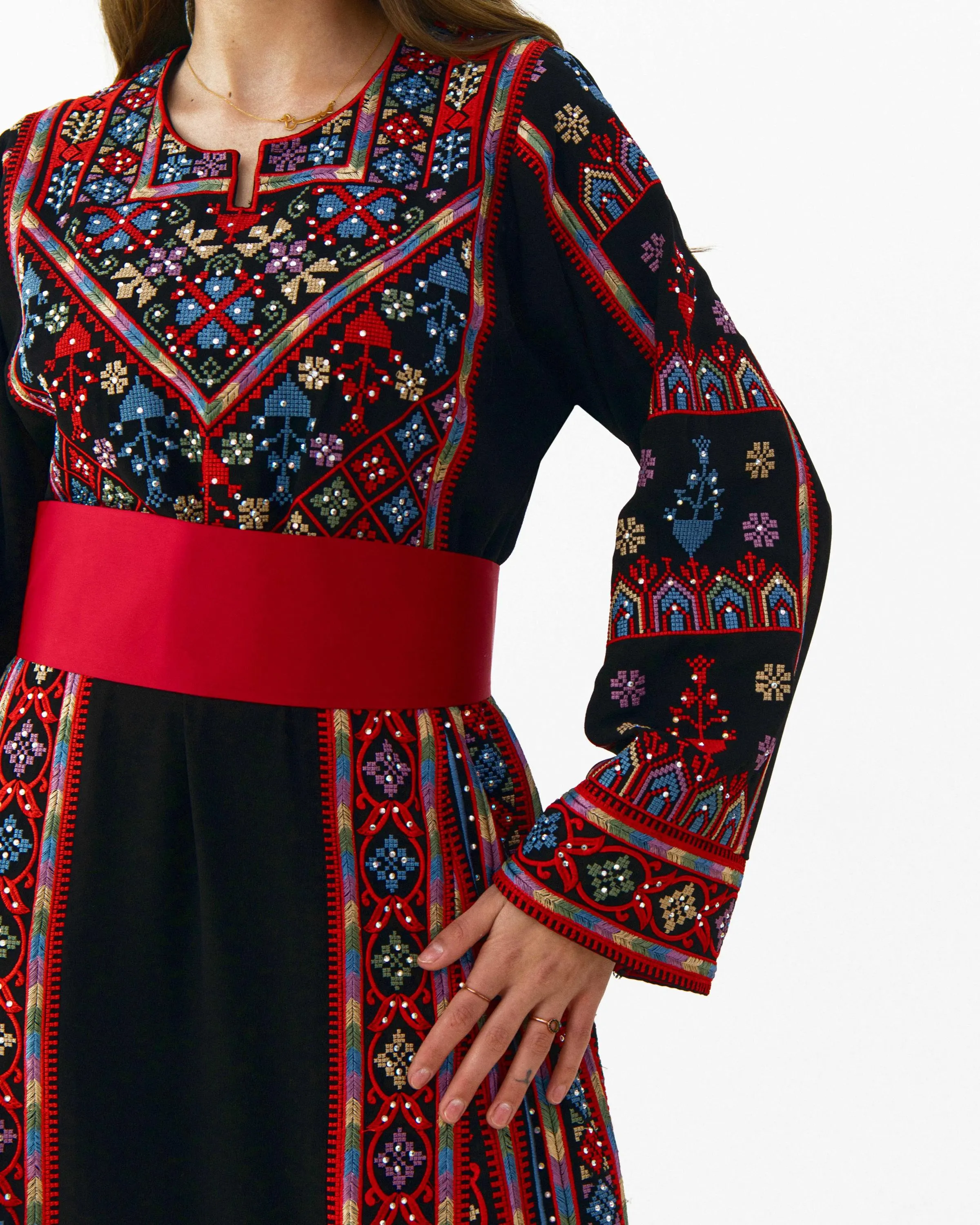 Starlight Nights of Beersheba – Embroidered Palestinian Thobe - image 4