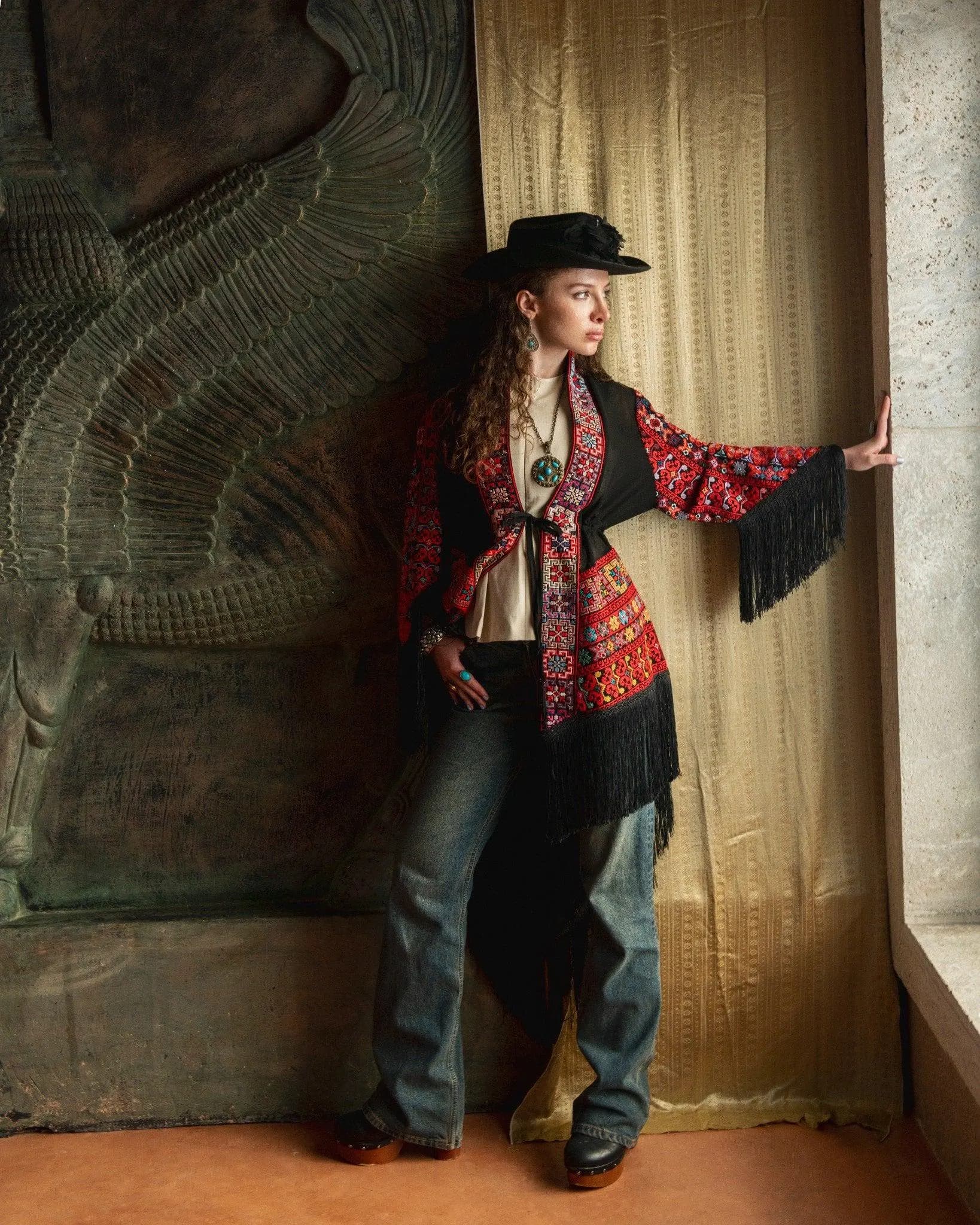 Bait Lahm Embroidered Poncho - image 3