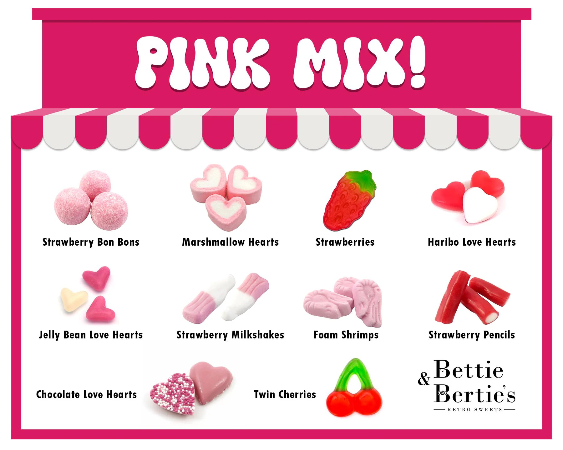Pink Candy Mix Gift Bag (400g), Party Favor Sweets - image 3