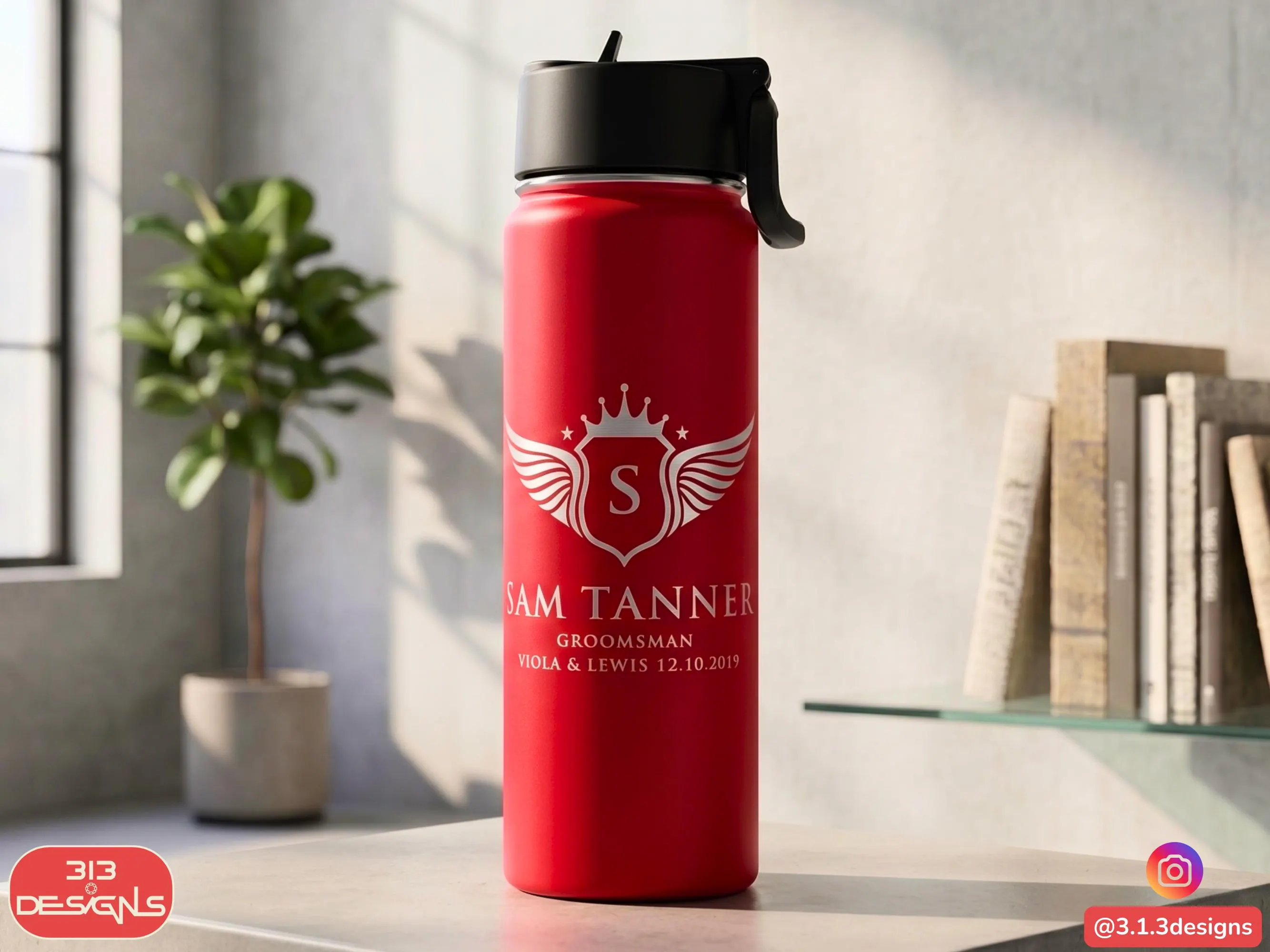 Groomsmen Gift Tumbler Personalized Monogram Stainless Steel Insulated Bottle Custom Party Bridesmaid Drinkware Flip Straw Leak proof