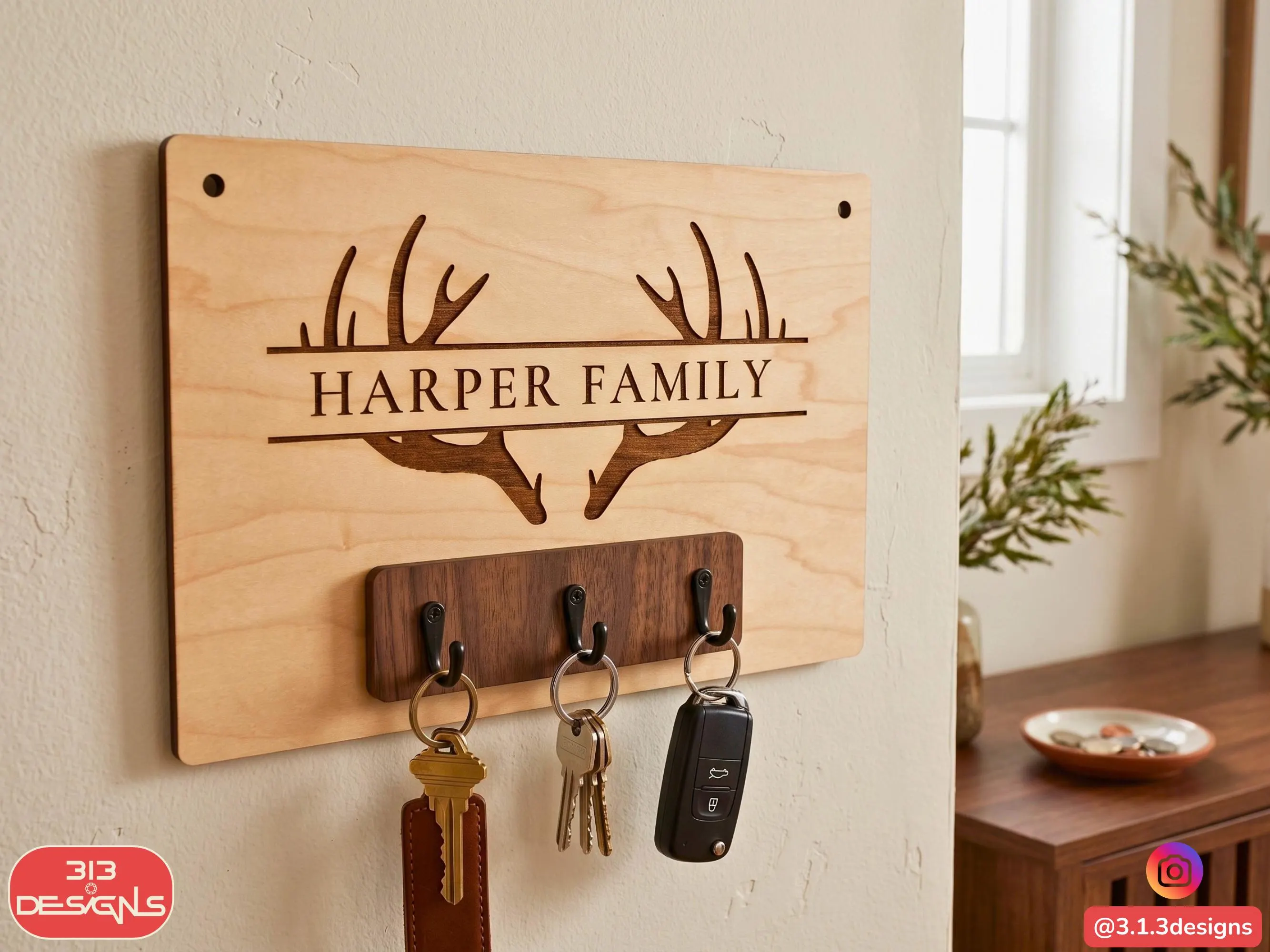 Personalized Family Name Key Holder , Wedding Favor, Couple Gift, Personalized Housewarming Gift, Custom Wedding Gift, Entryway Decor - image 3