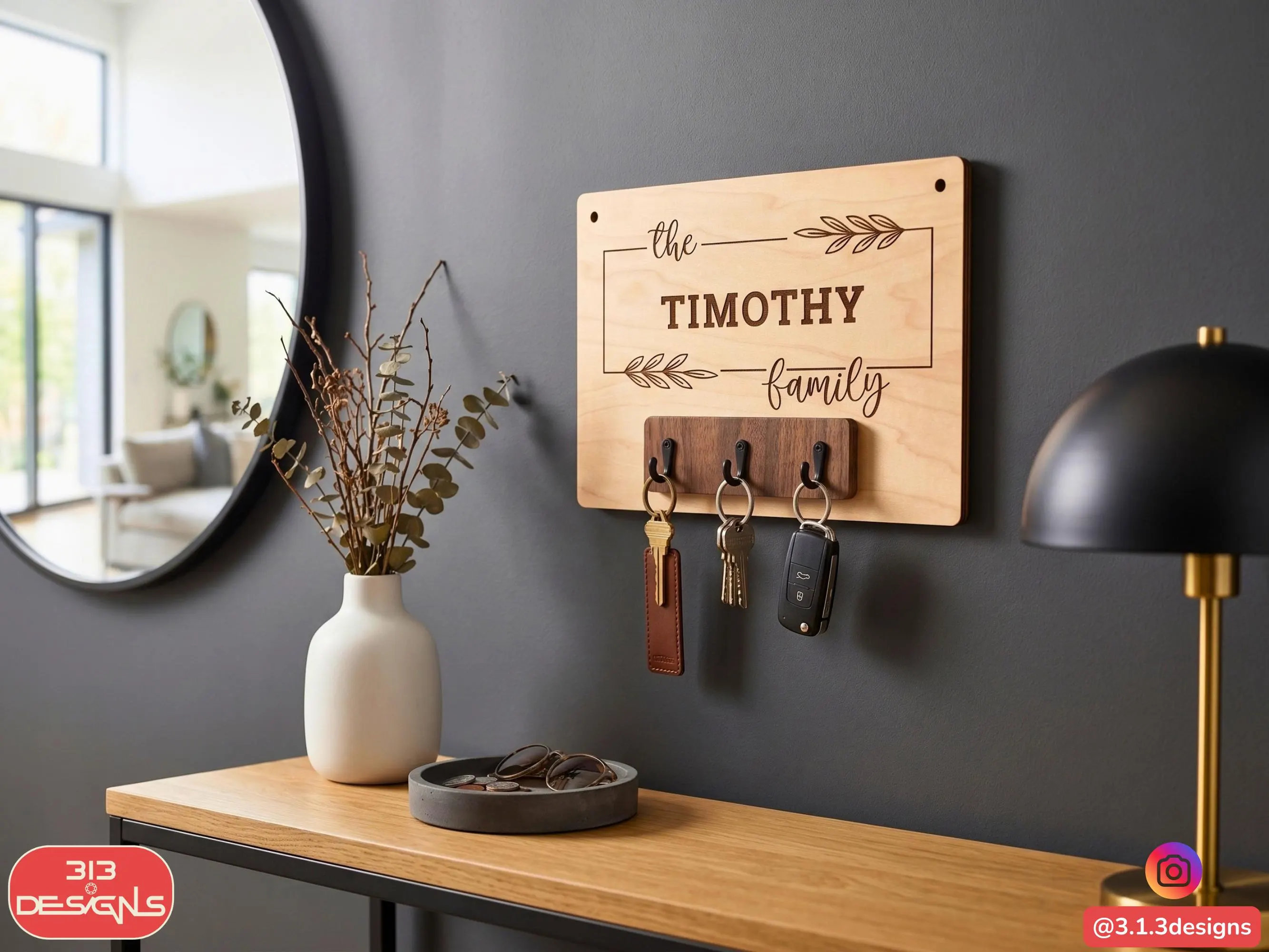 Personalized Family Name Key Holder , Wedding Favor, Couple Gift, Personalized Housewarming Gift, Custom Wedding Gift, Entryway Decor - image 5
