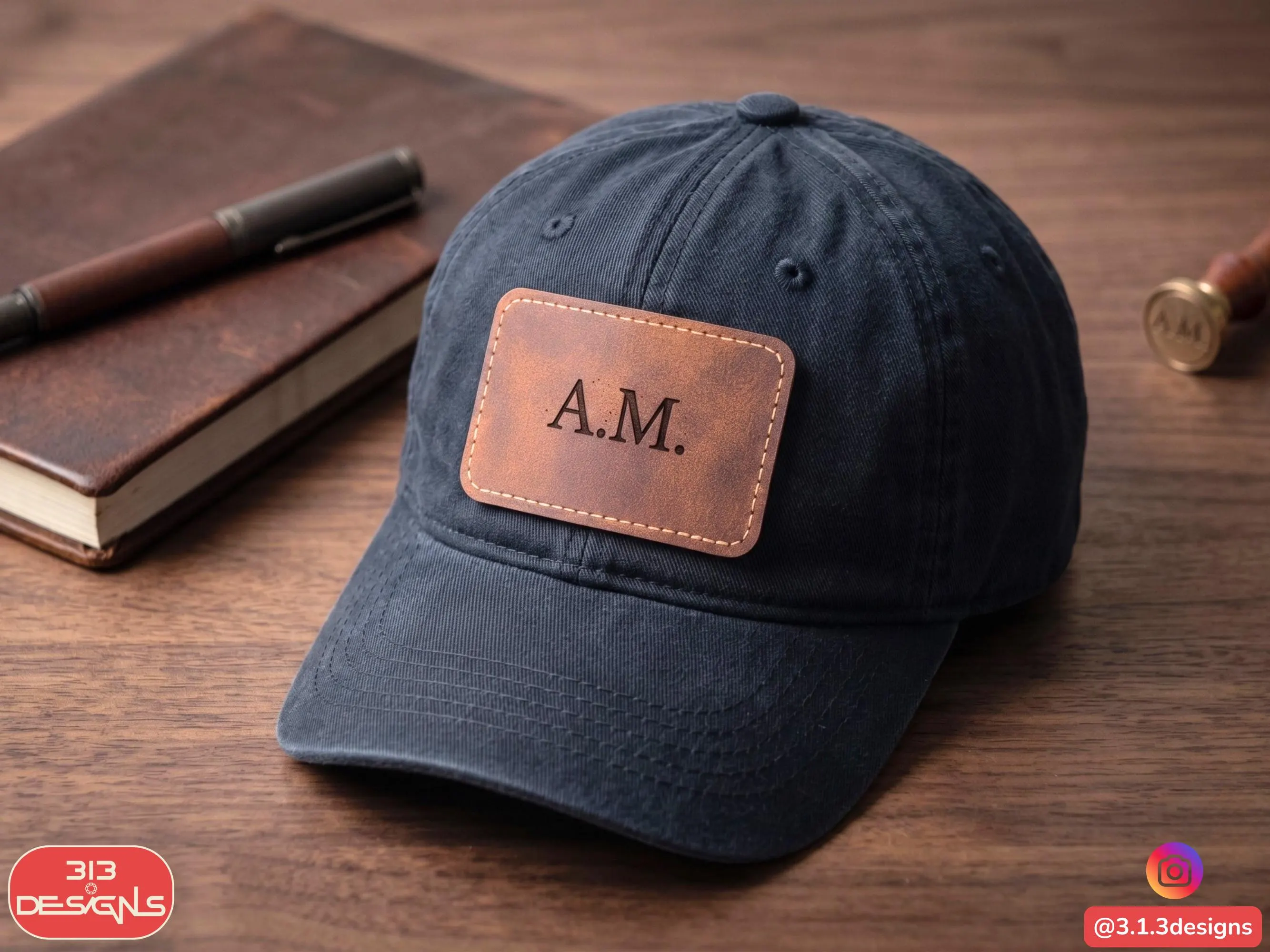 Personalized Laser Engraved Leatherette Patch Custom Text, Logo, and Monogram for Hats, Backpacks, and Jackets Premium Faux Leather Patch - image 5