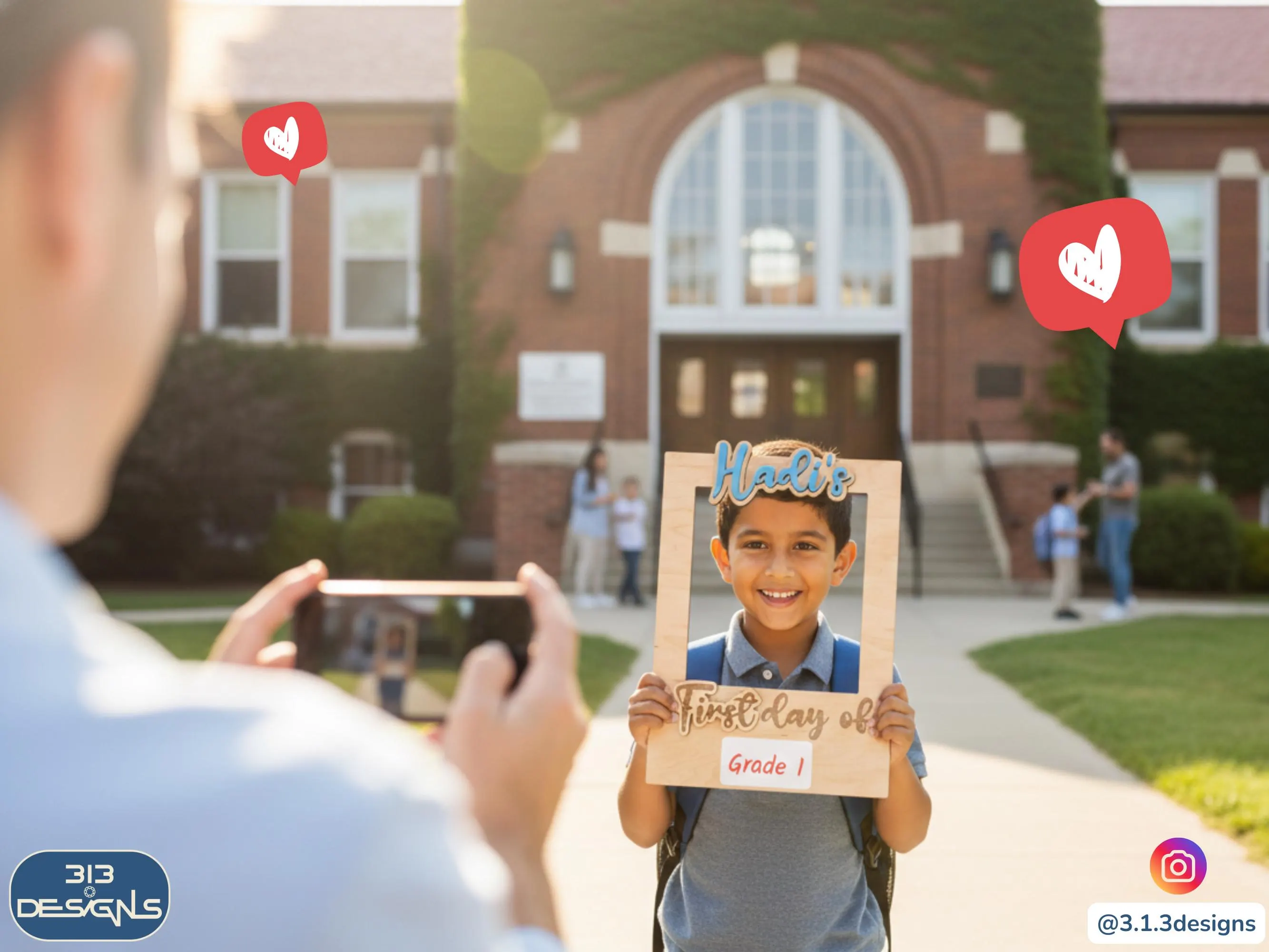 Personalized First Day of School Photo Prop - Wooden Picture Frame - Back to School Sign - image 4