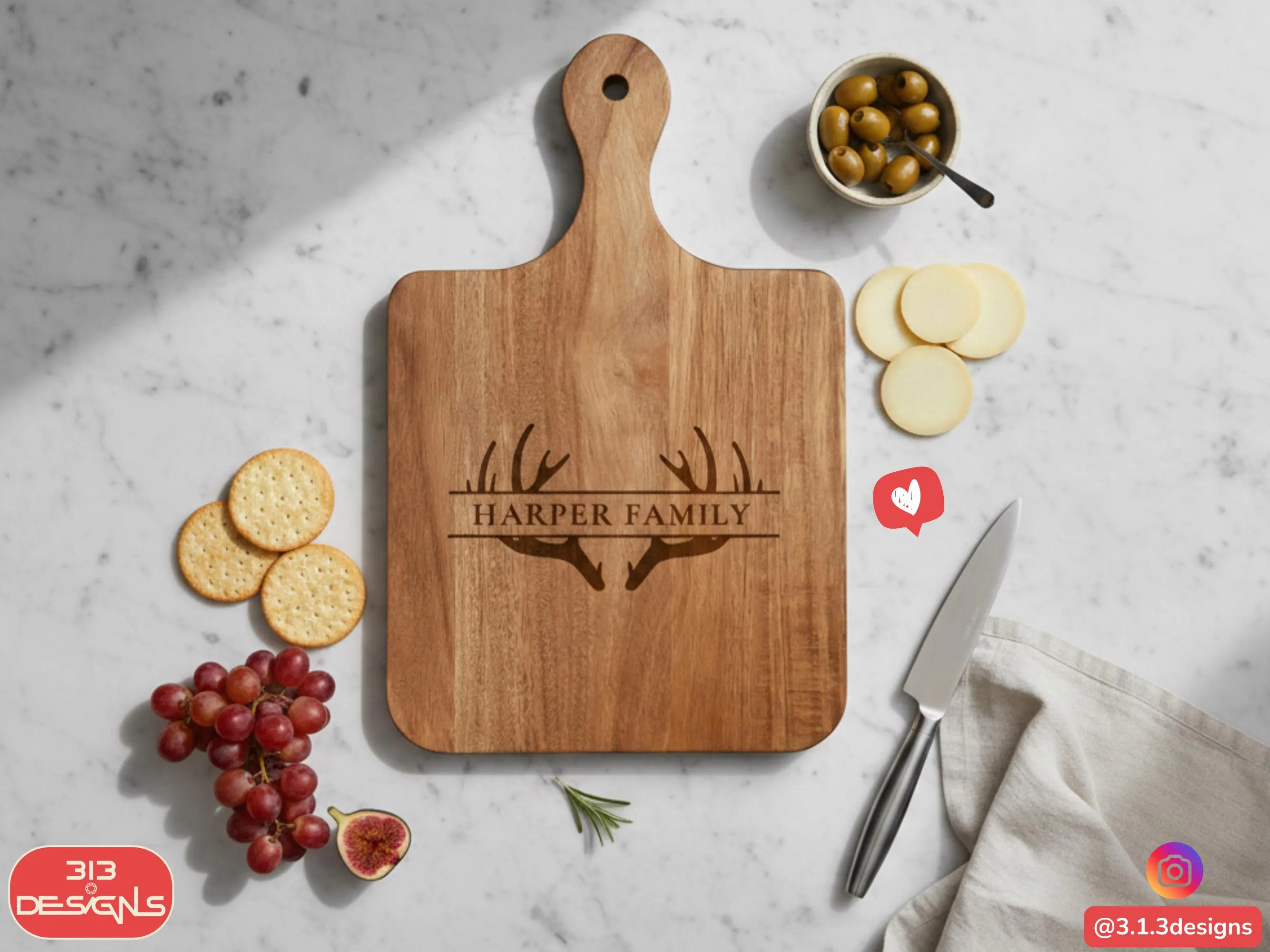 Personalized Charcuterie Platter Monogram Cutting Board Engraved Kitchen Gift Idea Custom Wedding Present Anniversary Rustic Serving Block - image 4