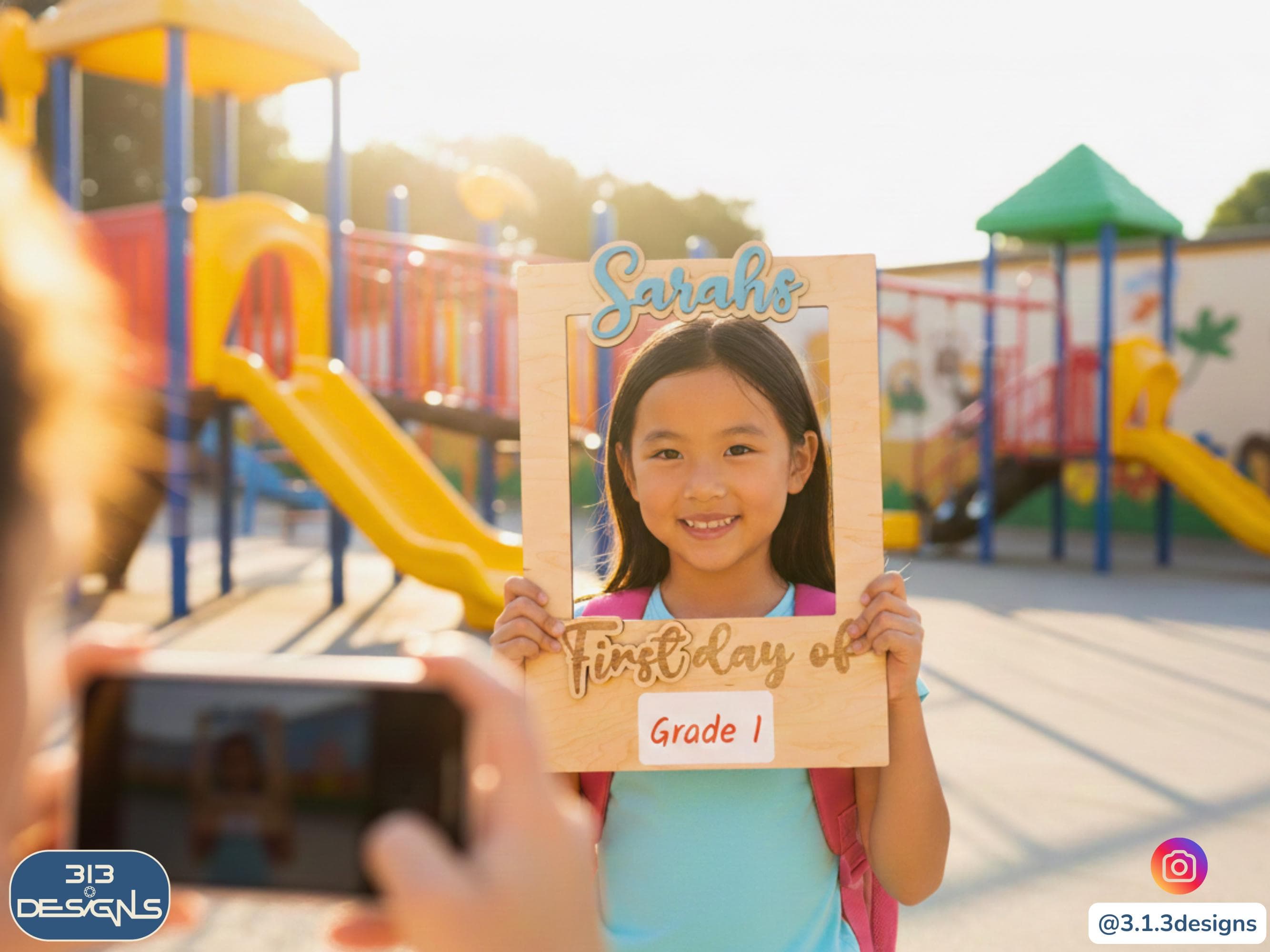 Personalized First Day of School Photo Prop - Wooden Picture Frame - Back to School Sign - image 3