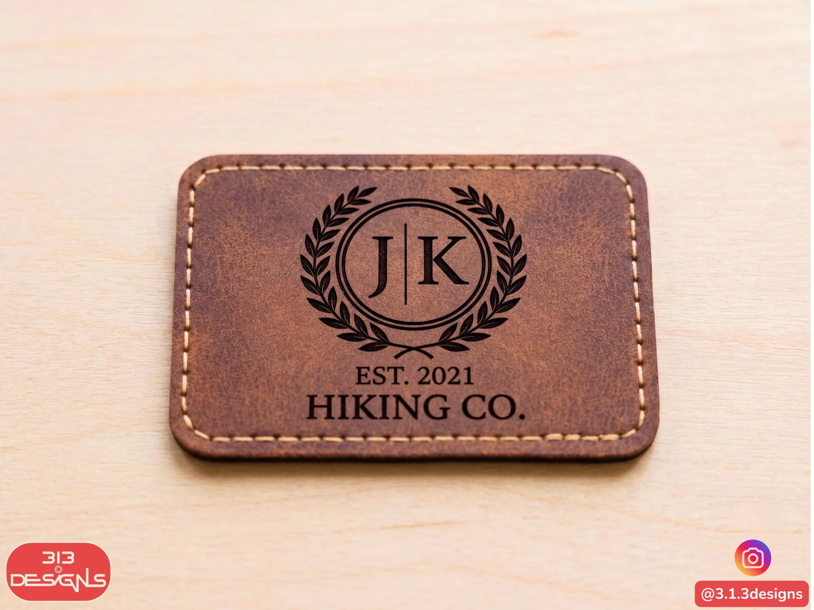 Personalized Laser Engraved Leatherette Patch Custom Text, Logo, and Monogram for Hats, Backpacks, and Jackets Premium Faux Leather Patch - image 3