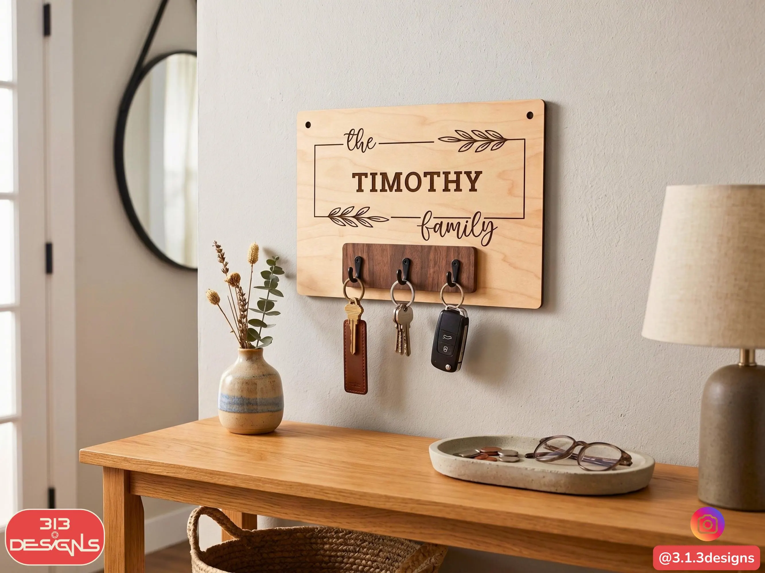 Personalized Family Name Key Holder , Wedding Favor, Couple Gift, Personalized Housewarming Gift, Custom Wedding Gift, Entryway Decor - image 4