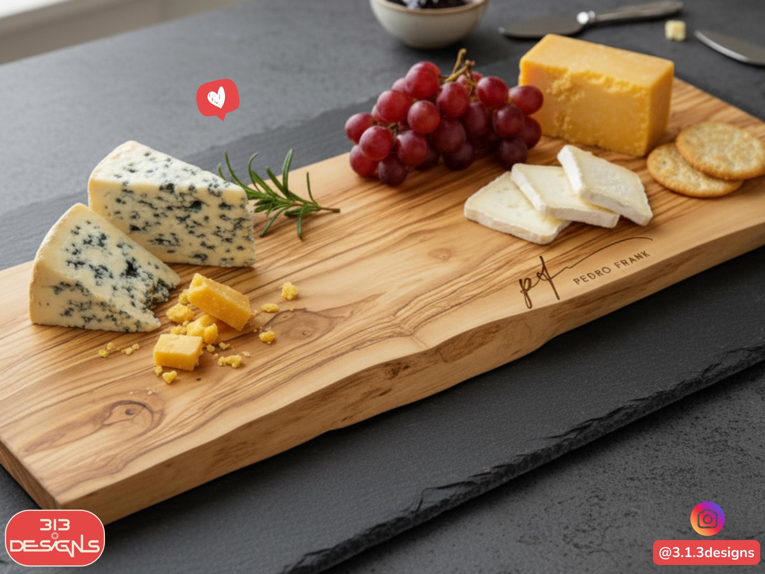 Personalized Wedding Gift Charcuterie Board Custom Engraved Live Edge Walnut Cheese Board, Bridal Shower Present, Newlywed Serving Tray - image 5