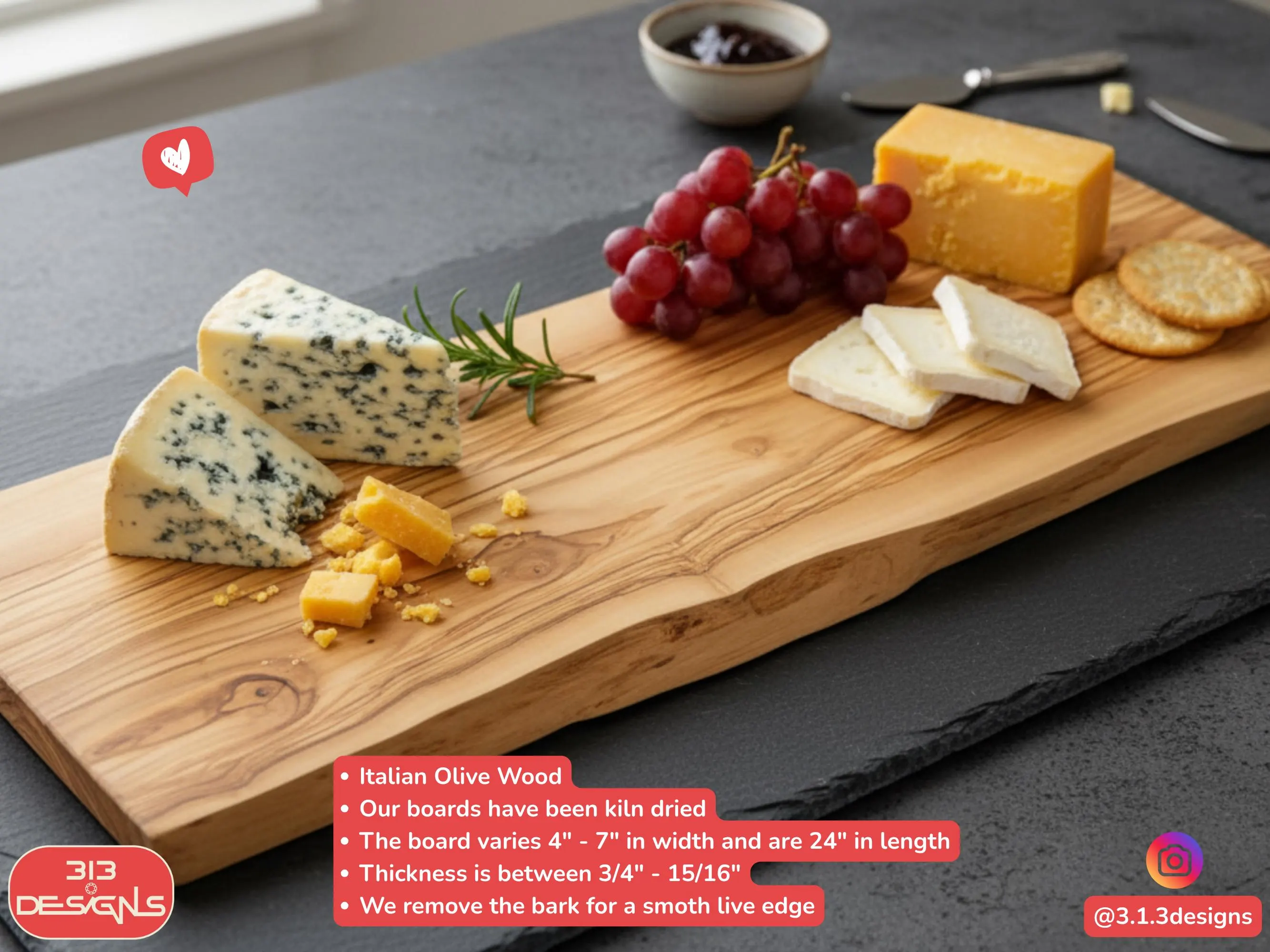 Corporate Gifts for Clients Live Edge Walnut Charcuterie Board: Handcrafted Cheese Platter, Engraved Serving Board - image 3