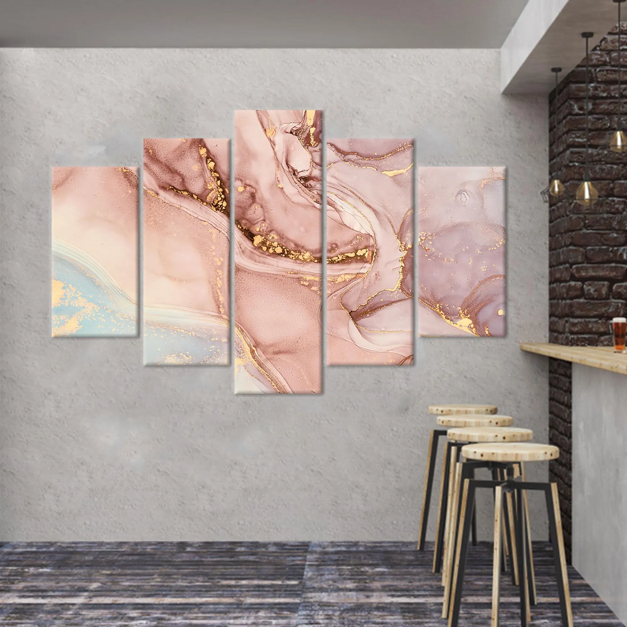 Shimmery Canvas Art, Gold Marble Decor, Soft Tones Marble, Luxury Marble, Trendy Marble Art, Modern Marble Decor, Framed Canvas Art - image 3