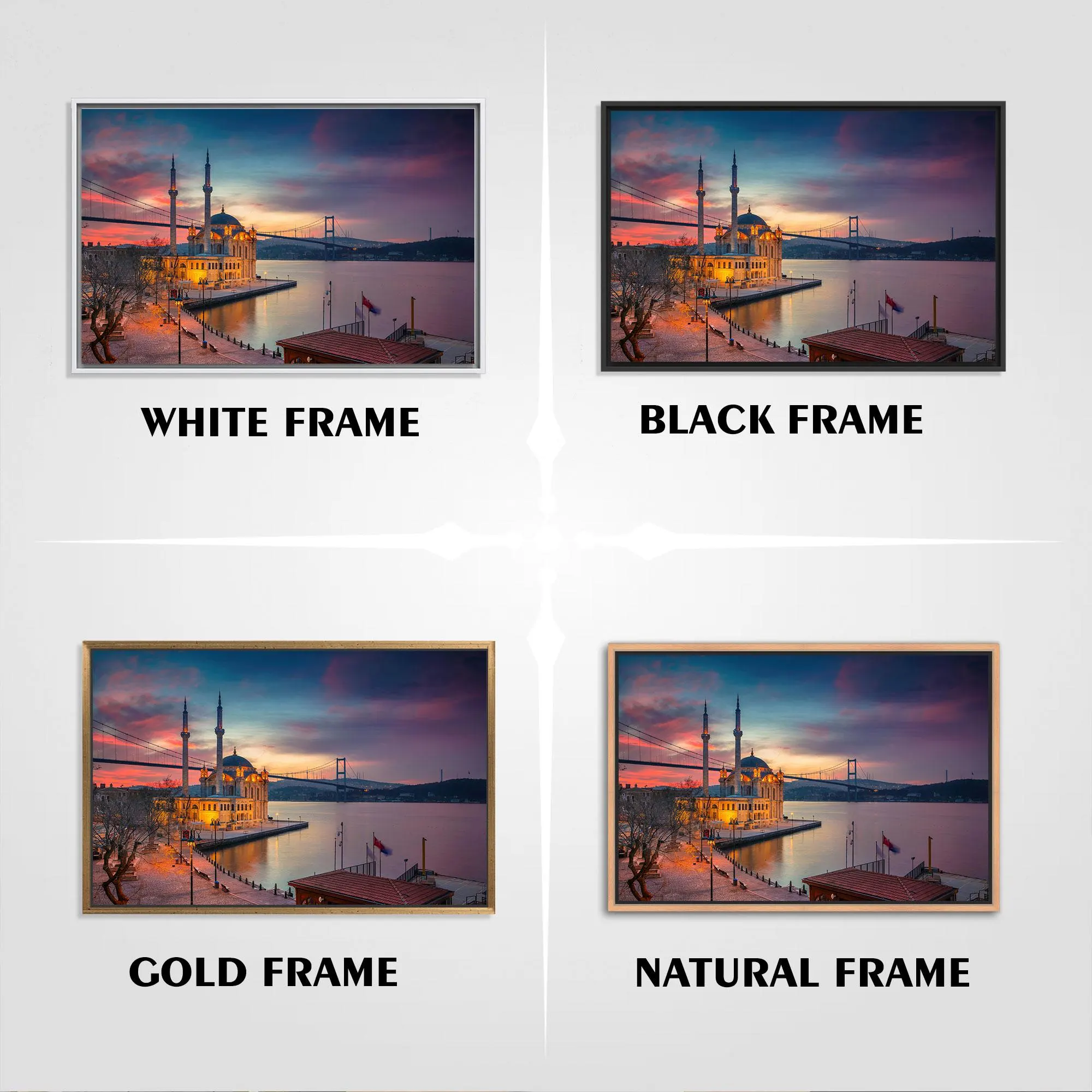 Istanbul Canvas Art, Istanbul Landscape, Beautiful Sunset Art, Boshphorus Bridge, Islamic Canvas Art, Mosque Artwork, Turkey Wall Art - image 5