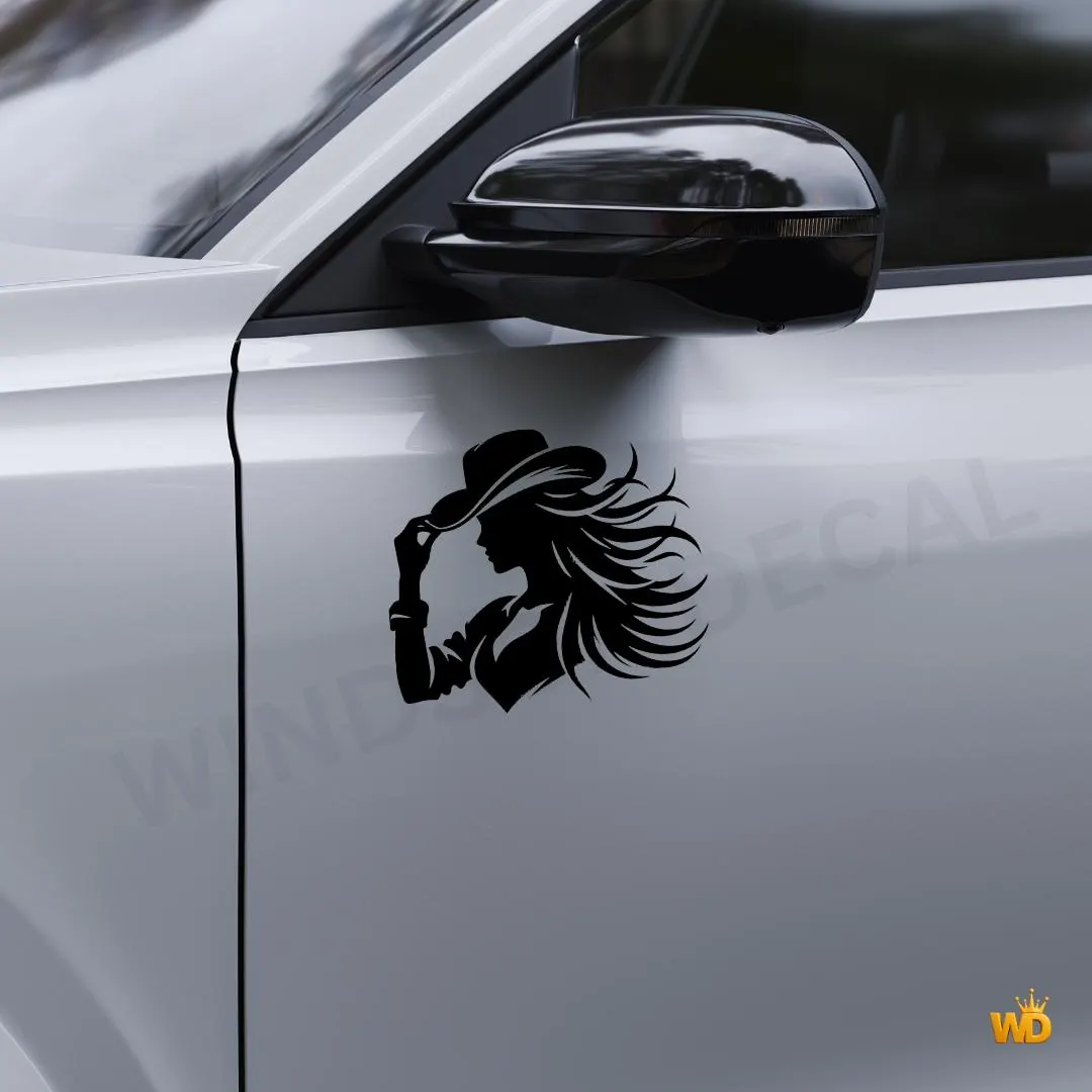 Minimalist Cowgirl Silhouette Vinyl Decal, Western Rodeo Style Sticker Decal - image 3