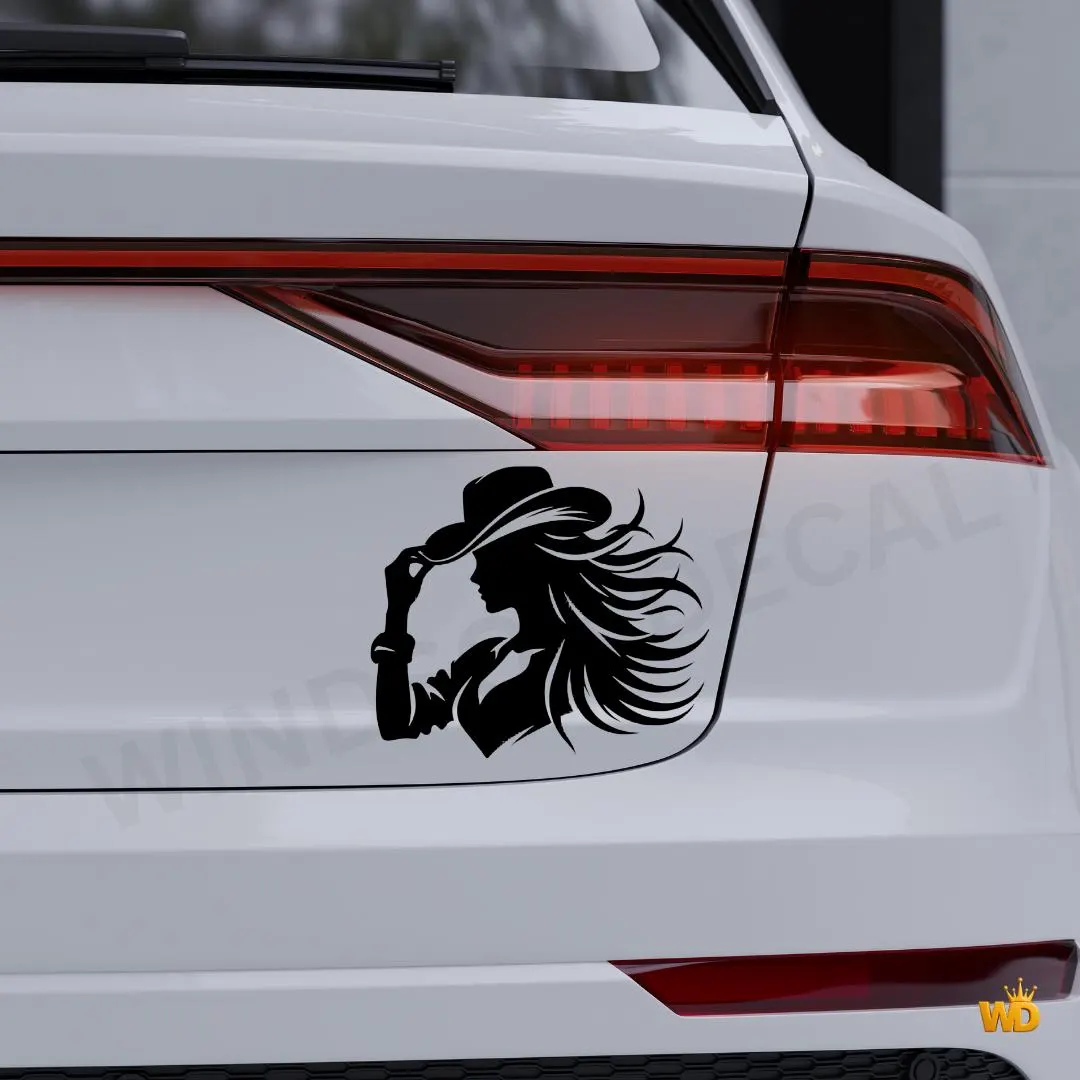 Minimalist Cowgirl Silhouette Vinyl Decal, Western Rodeo Style Sticker Decal - image 4