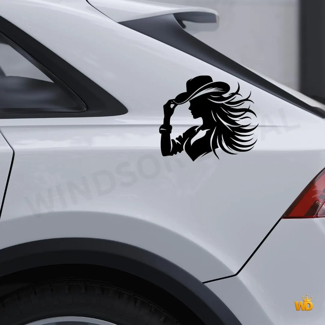 Minimalist Cowgirl Silhouette Vinyl Decal, Western Rodeo Style Sticker Decal - image 5