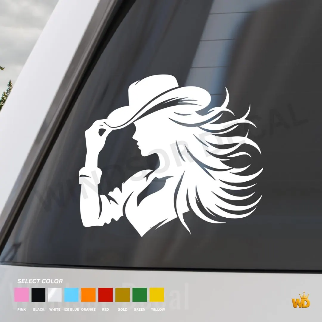 Minimalist Cowgirl Silhouette Vinyl Decal, Western Rodeo Style Sticker Decal - image 2
