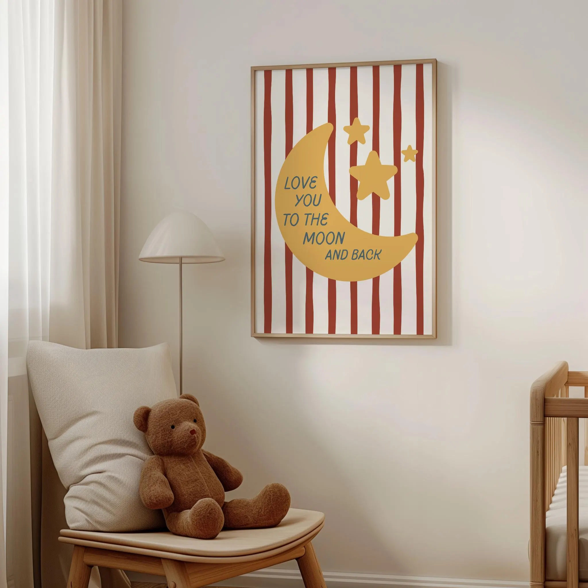 Kids Room Name Print, You are My Sunshine Poster, Shine Bright Personalised Wall Art, Love You to the moon Boy Print, Nursery Playroom Print - image 5