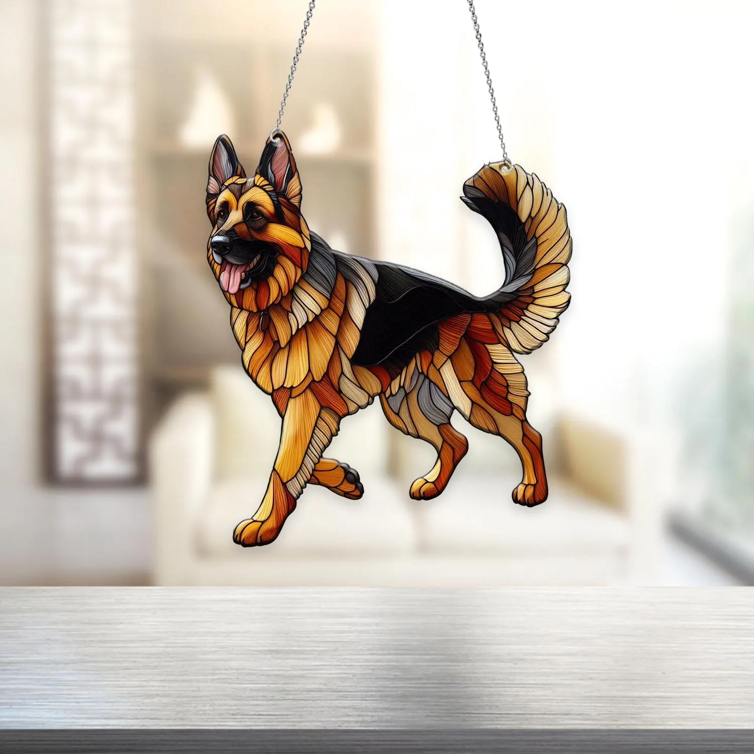 German Shepherd Acrylic Window Hanging, German Shepherd Window Decor, Home Decor, Gift For Dog Lover, Gift For Her