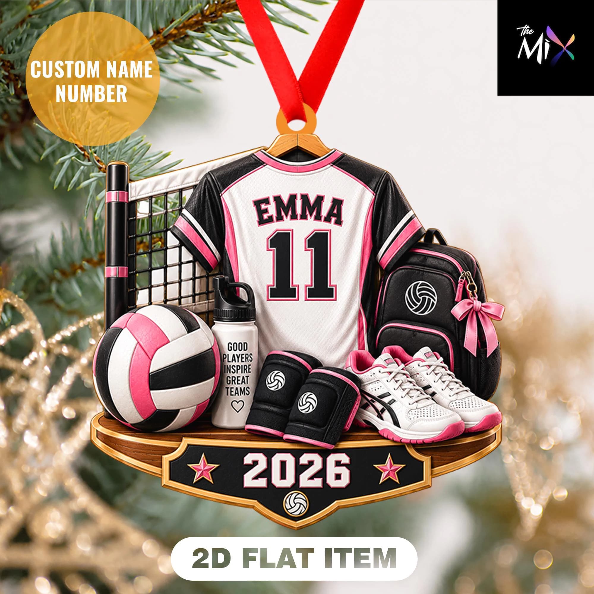 Personalized Volleyball Christmas Ornament, Sports Ornament, Volleyball Player Gift, 2026 Athlete Keepsake, Sports Christmas Decor