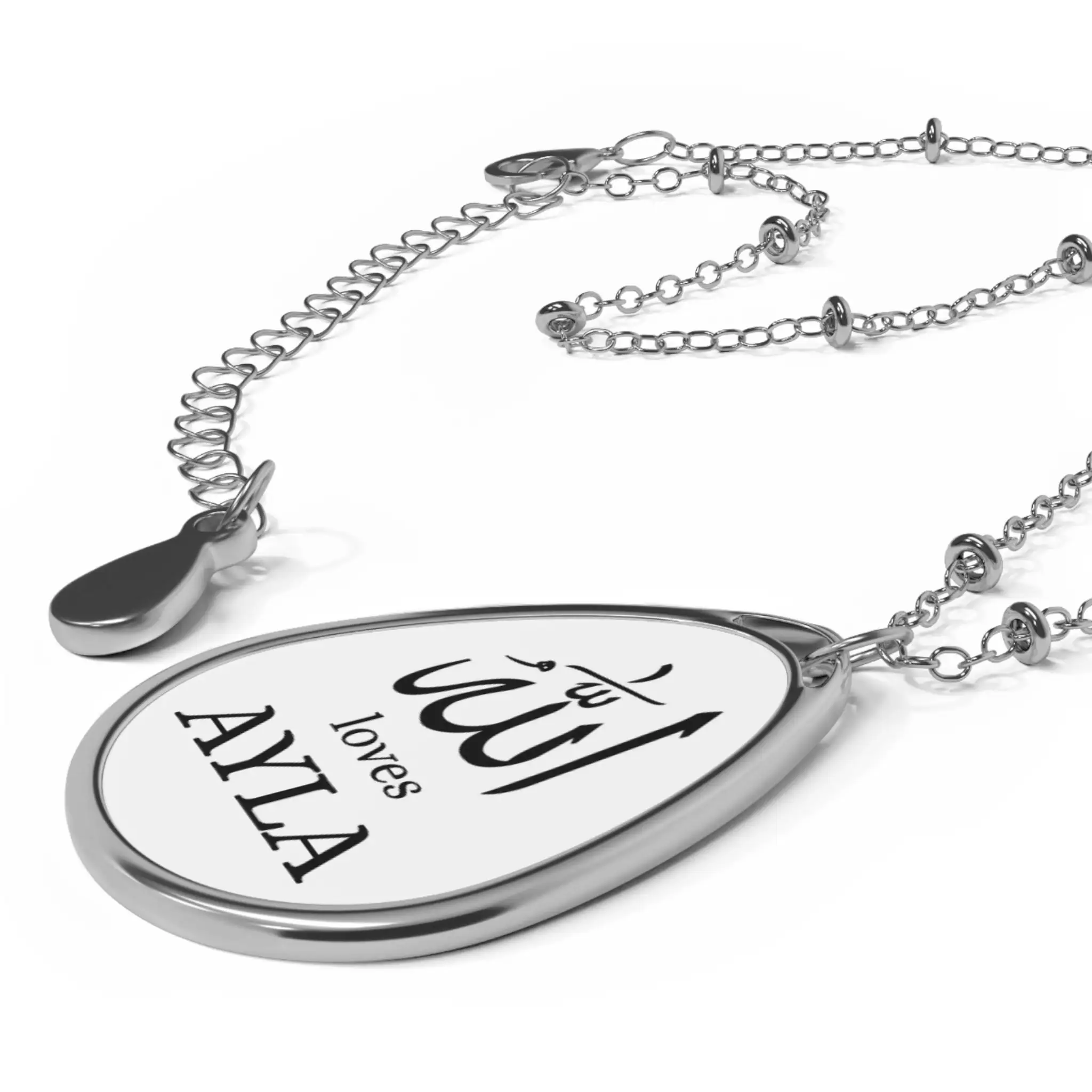 Personalized Allah Loves You Necklace | Personalized Islamic Gift for Her | Custom Muslim Name Necklace | Bismillah Gift - image 4