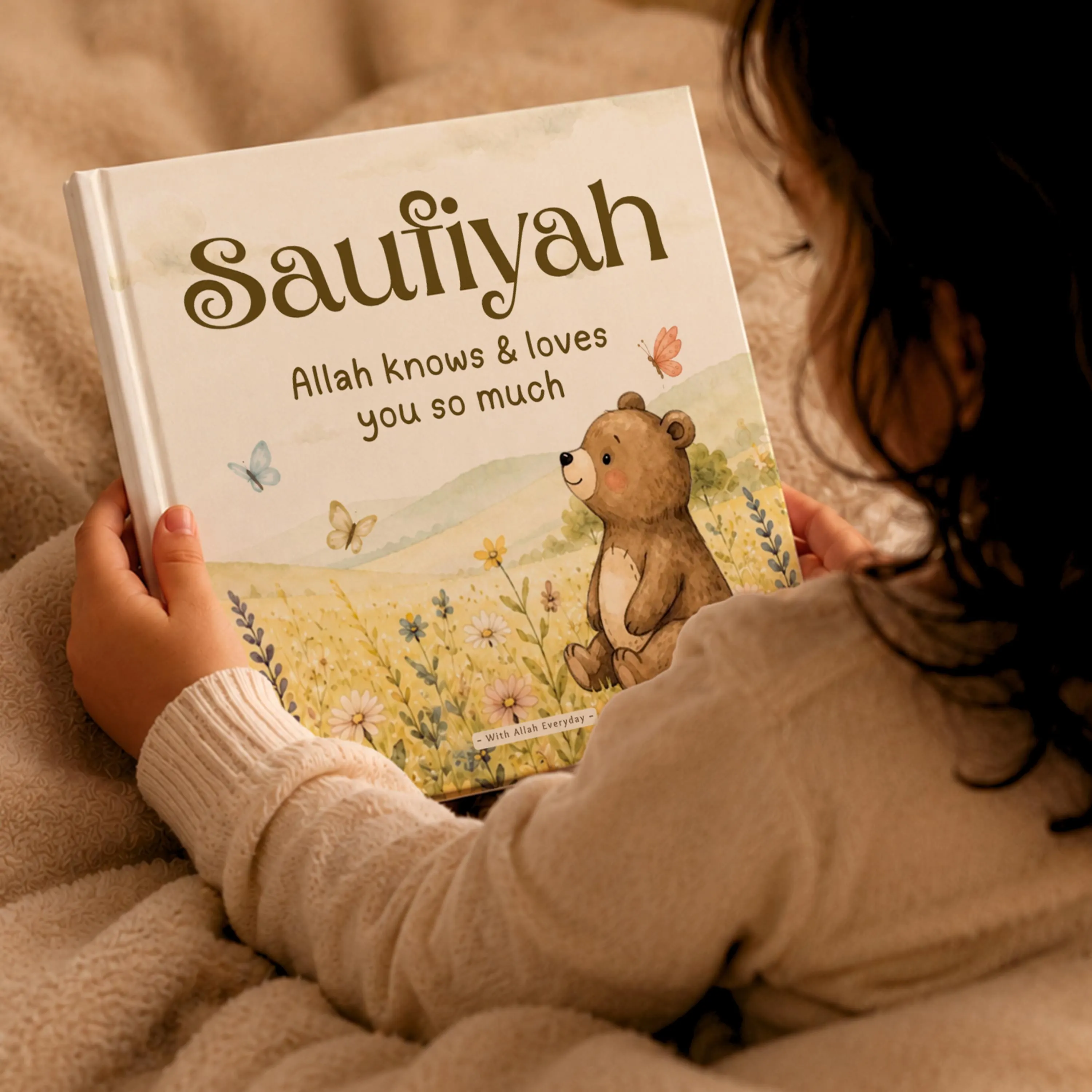 Personalized Muslim Birthday Gift | Bold Name Cover Book, Allah Loves You So Much | Custom Kids Storybook - image 3