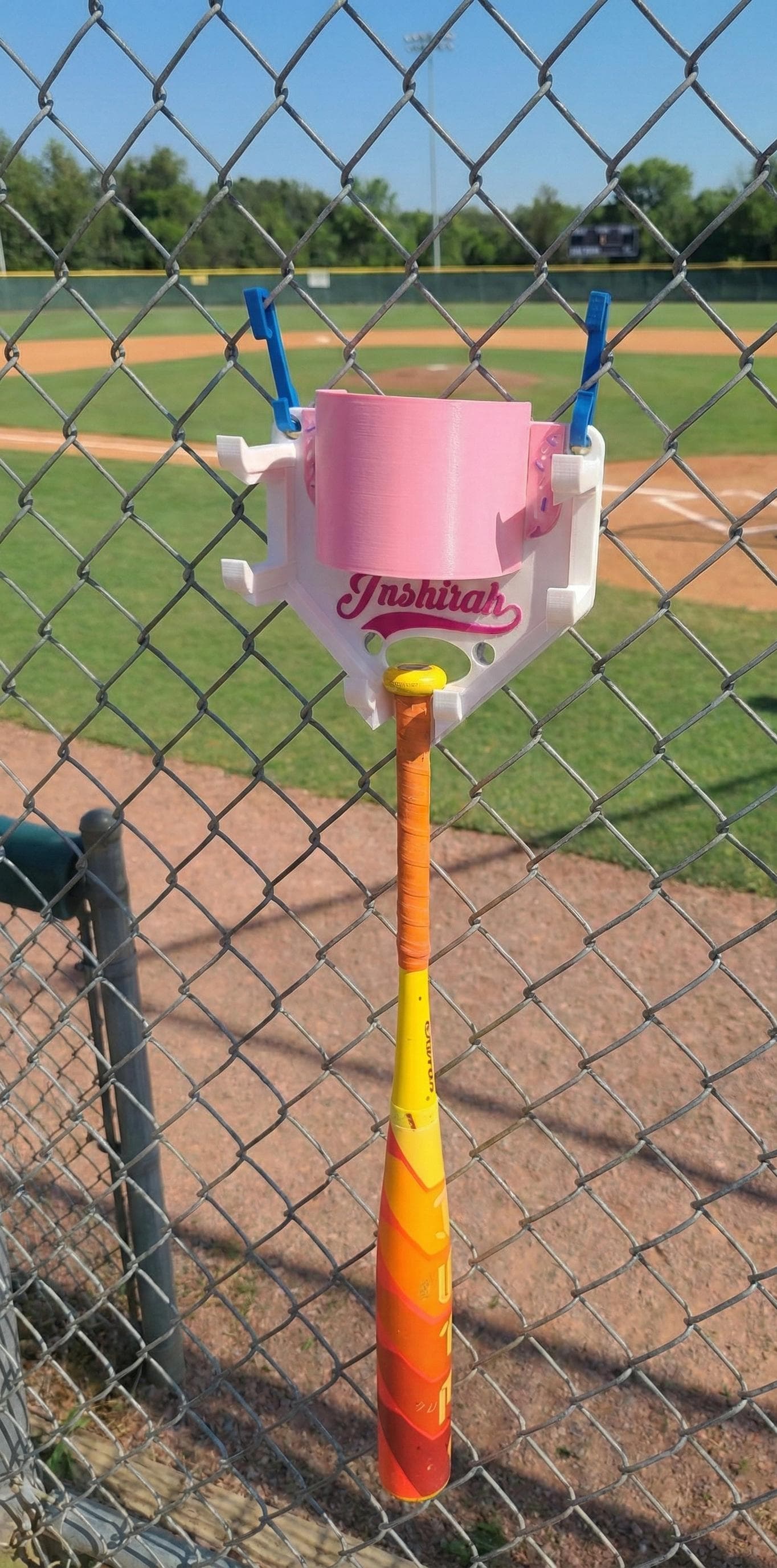 Personalized Dugout Champ Baseball/Softball Fence Caddy Organizer with Attachable Cup Holder - image 3
