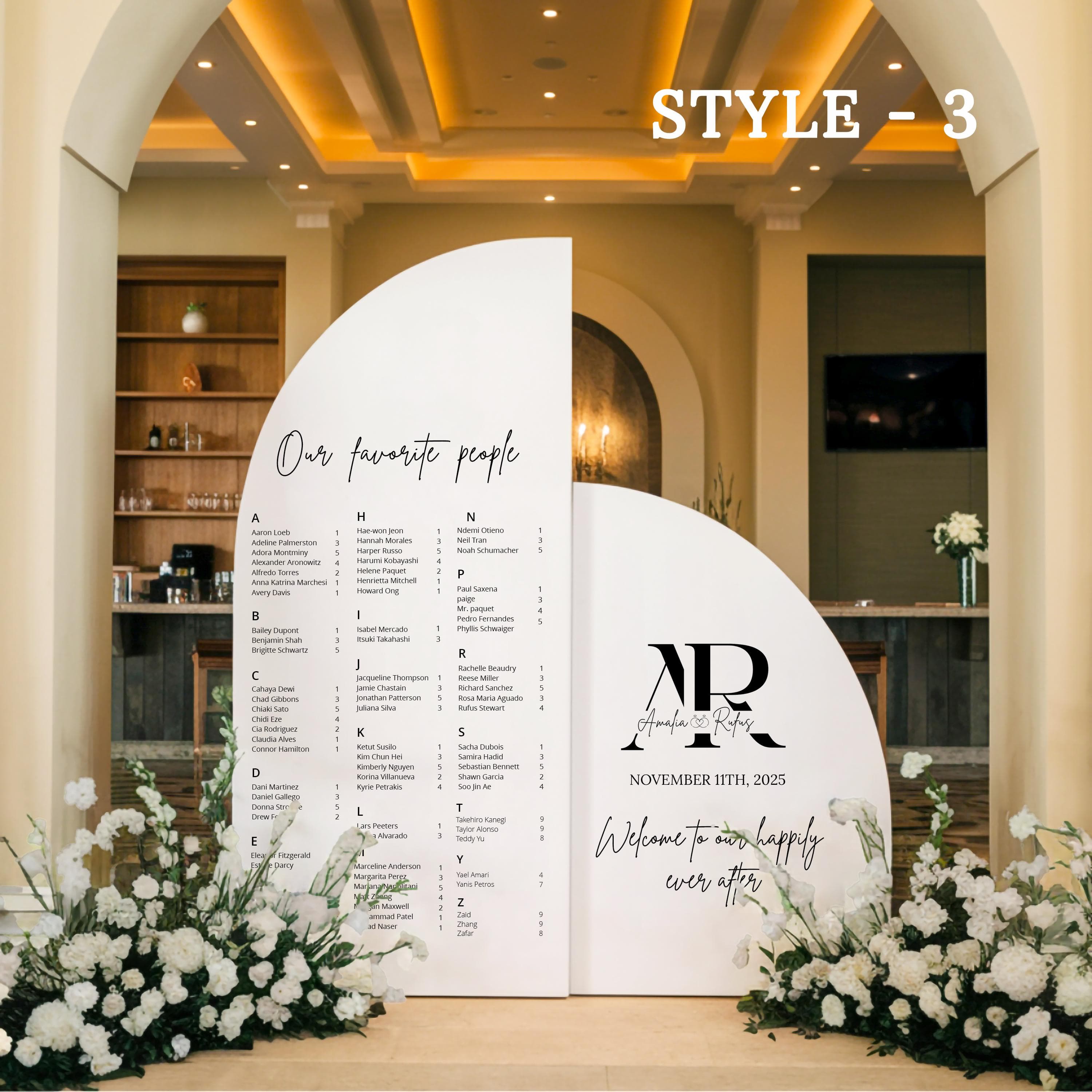 Wedding Seating Chart & Welcome Sign, Custom Acrylic Arch Signs - image 4