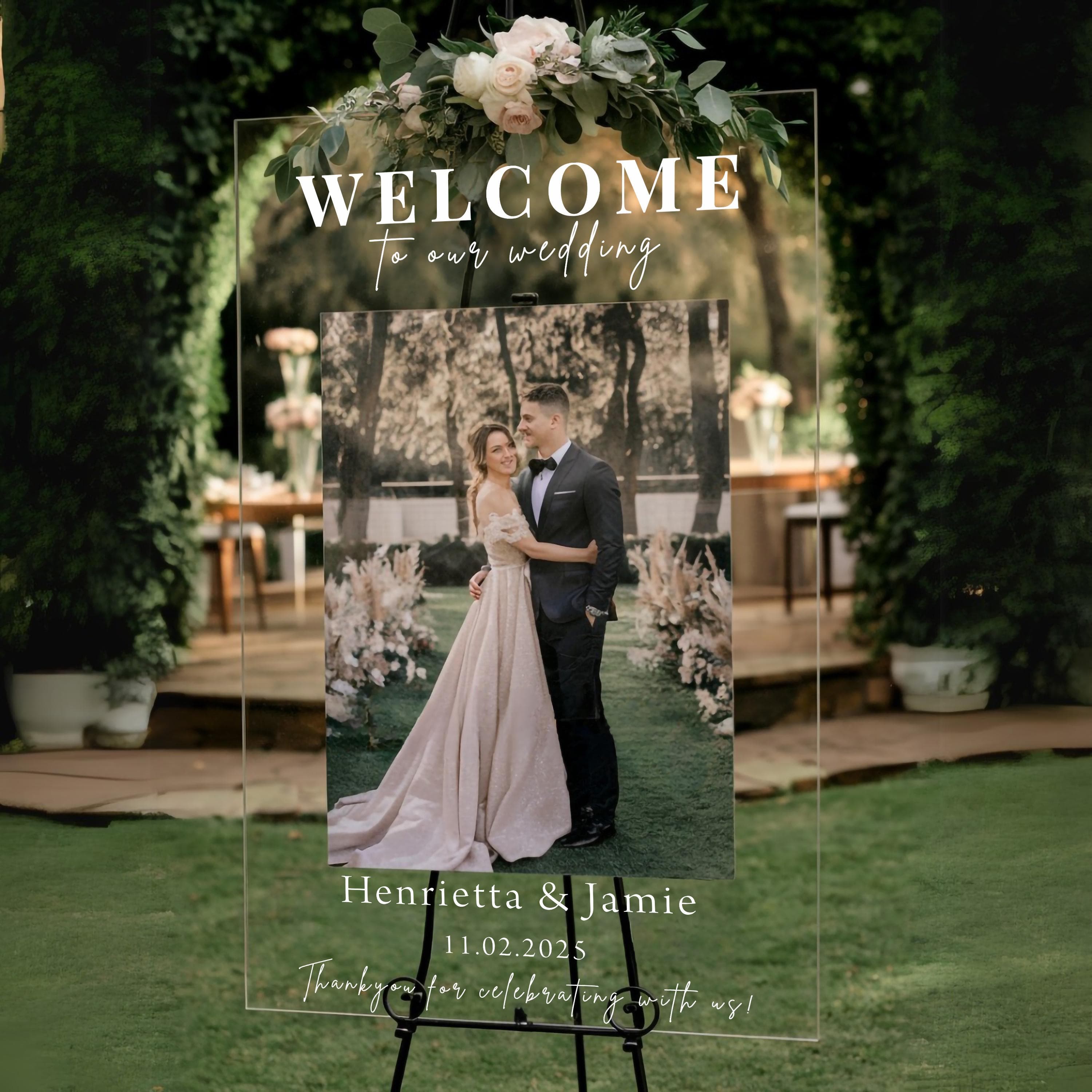 Frosted Acrylic Wedding Welcome Sign – Customizable Mirror Finish - image 4
