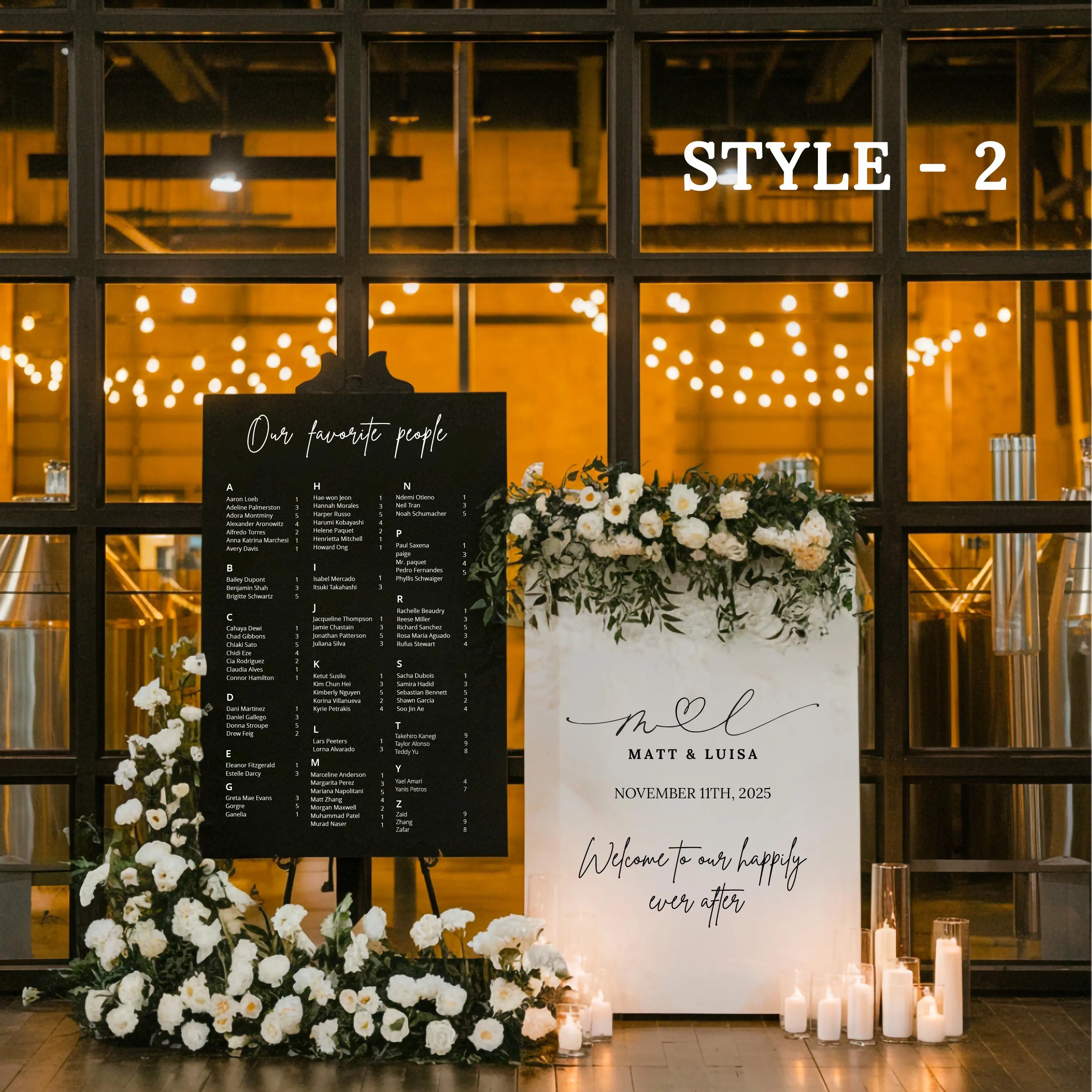 White Arch Wedding Seating Chart Sign, Elegant Custom Wedding Decor - image 3