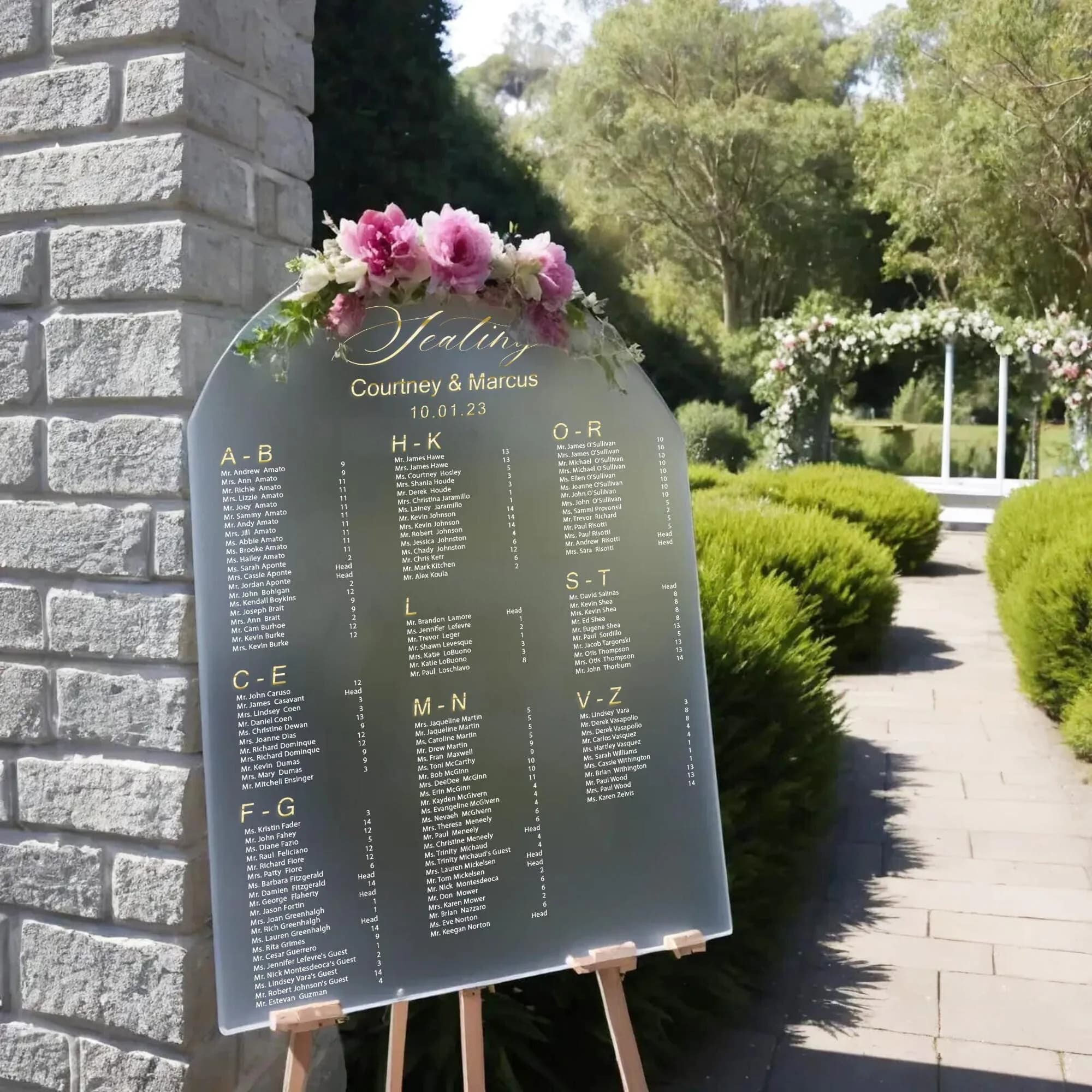 Frosted Acrylic Wedding Seating Chart, Custom Elegant Sign - image 5