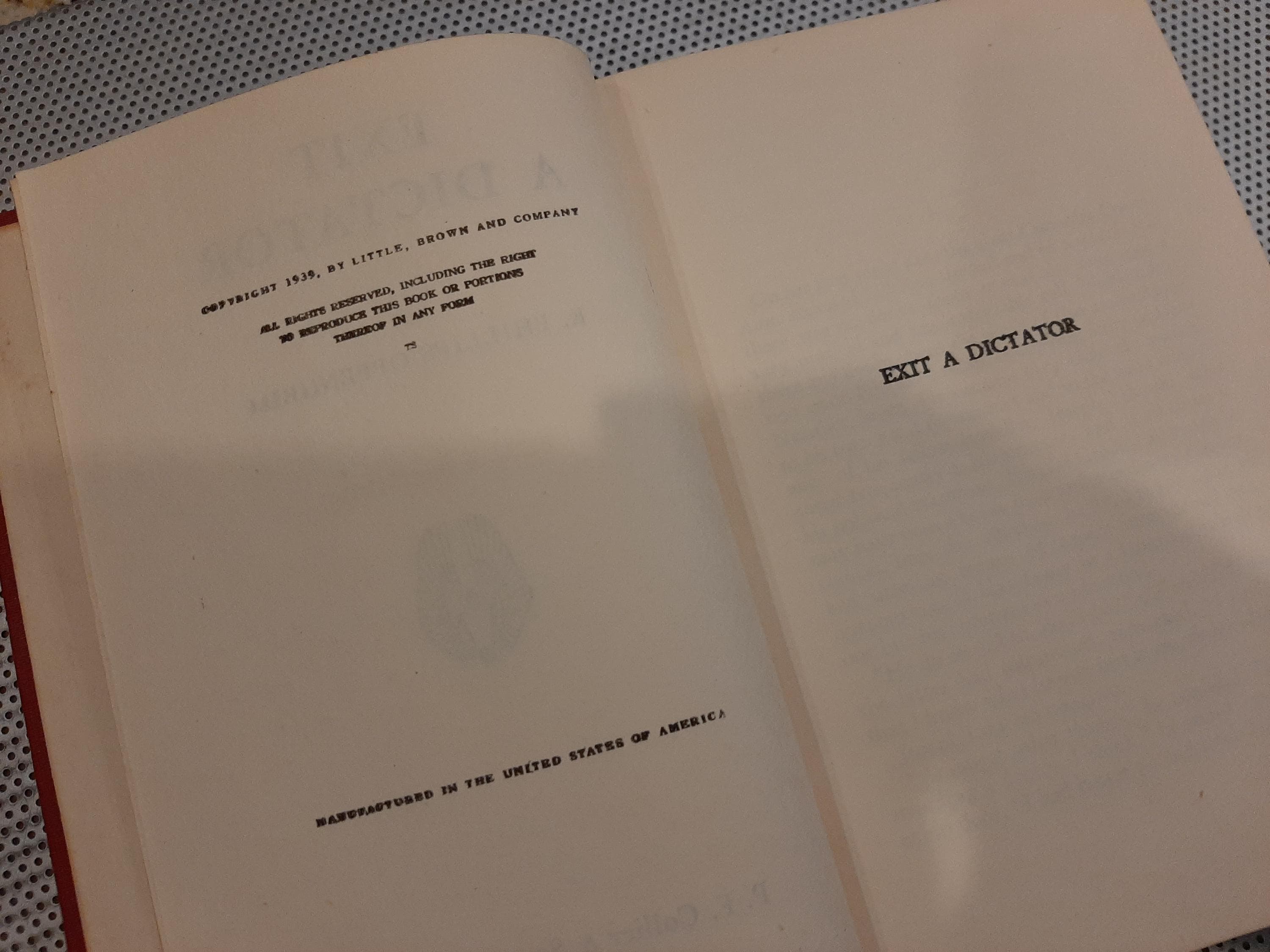 Vintage 1940s E. Phillips Oppenheim Milan Grill Room, Exit a Dictator, The Strangers Gate, Last Train Out - Four Red Décor Books Thrillers - image 3