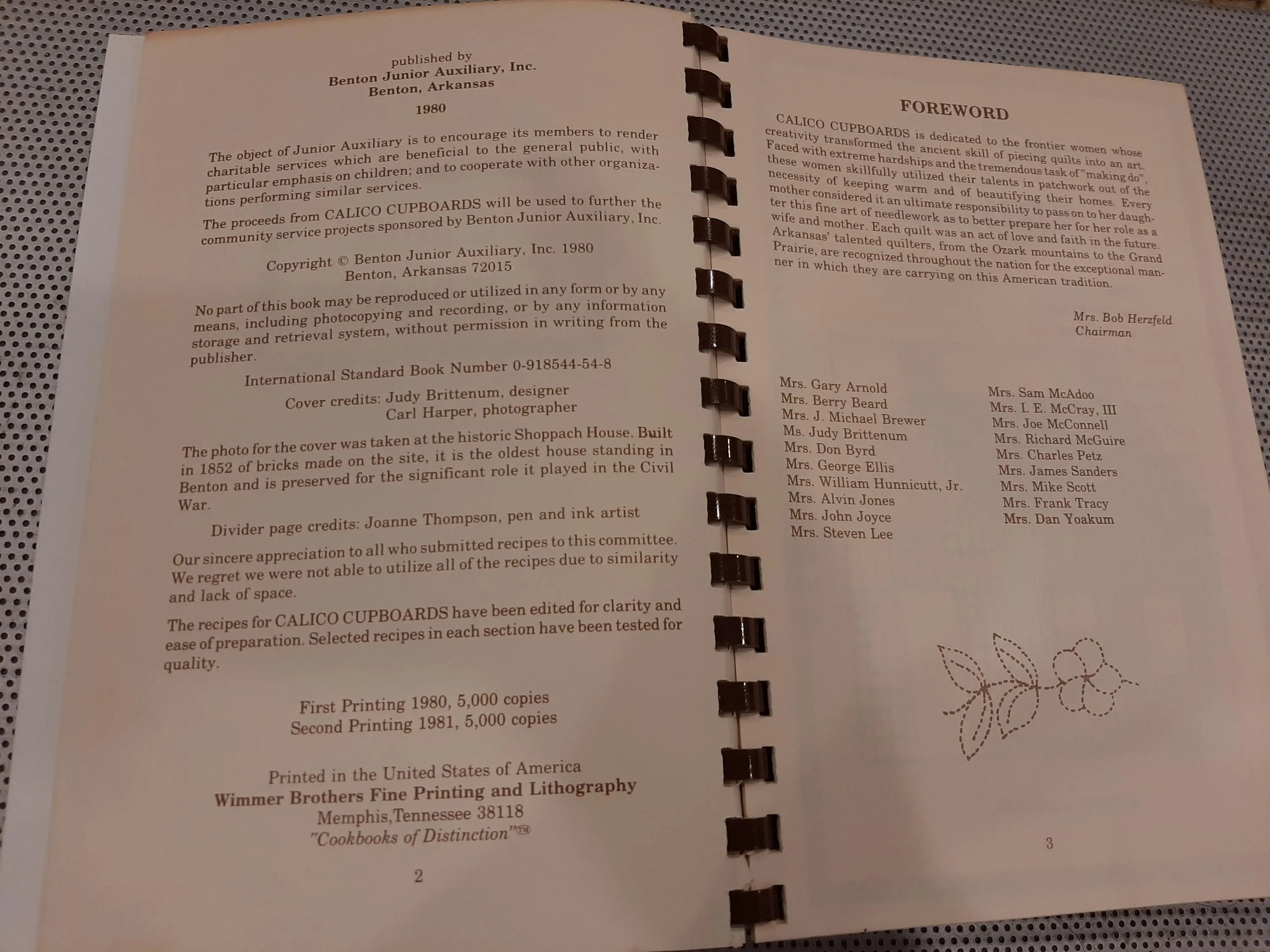 Vintage 1981 Junior League of Benton, Arkansas, Calico Cupboards Cookbook - image 4