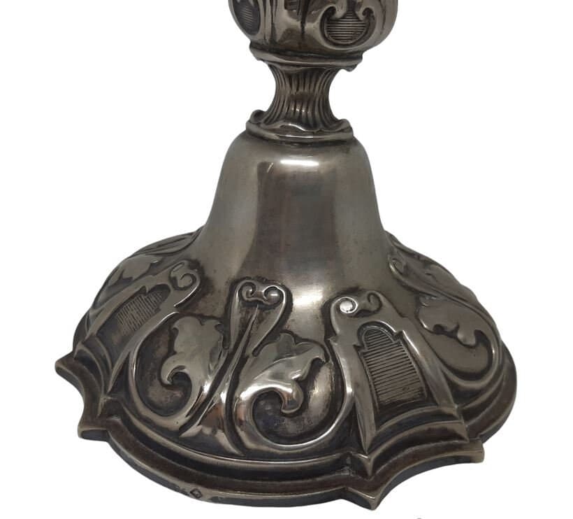 Antique 1880-1925 Berndorf Krupp Austria Art Nouveau Silverplate Fruit Bowl Centerpiece Cut Glass Tray RARE - See Description for Issues - image 5
