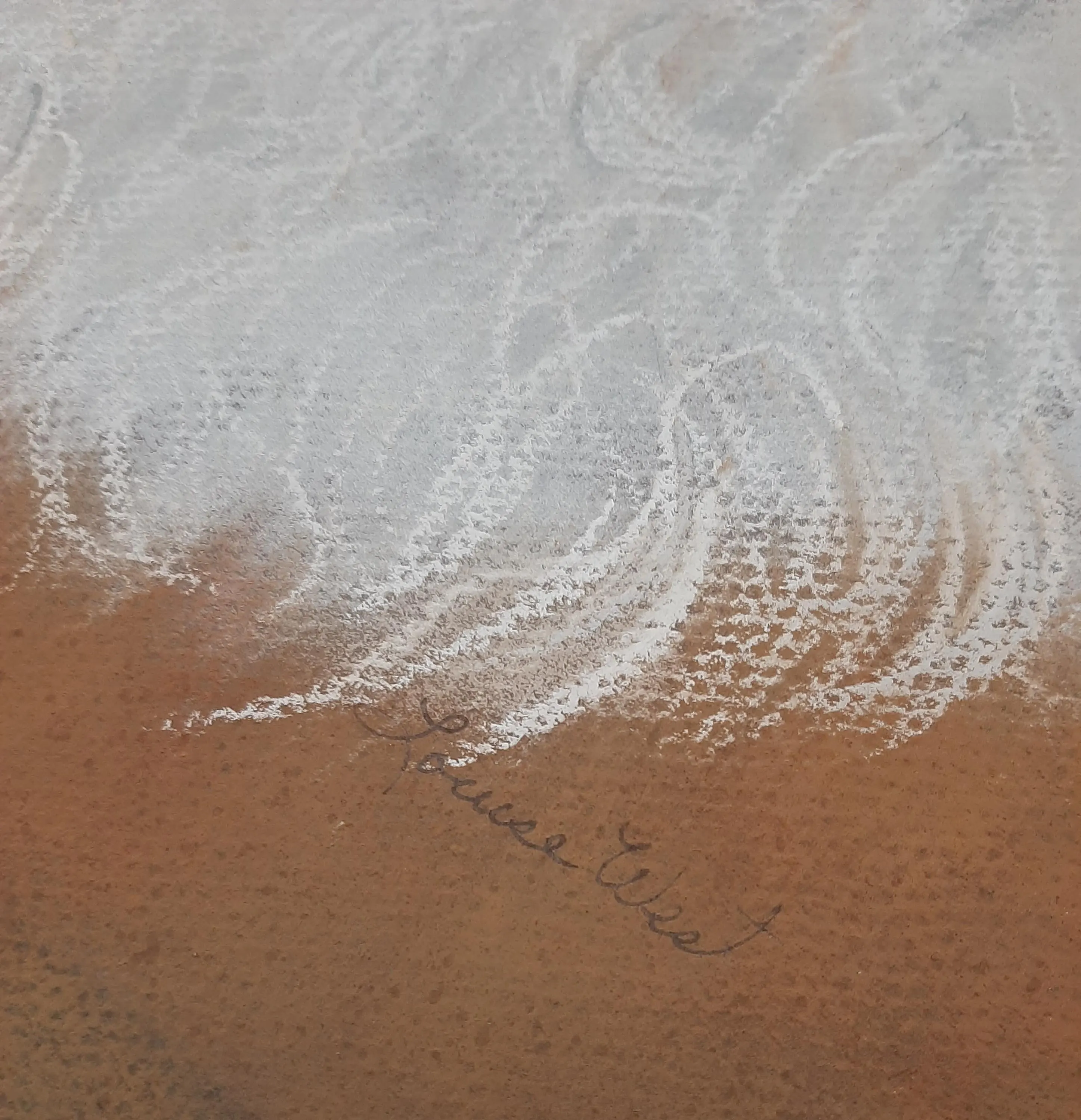 Sad White Shaggy Dog Bichon Frise Original Pastel Drawing Signed Louise West 12 x 18 Inches Unframed - image 5