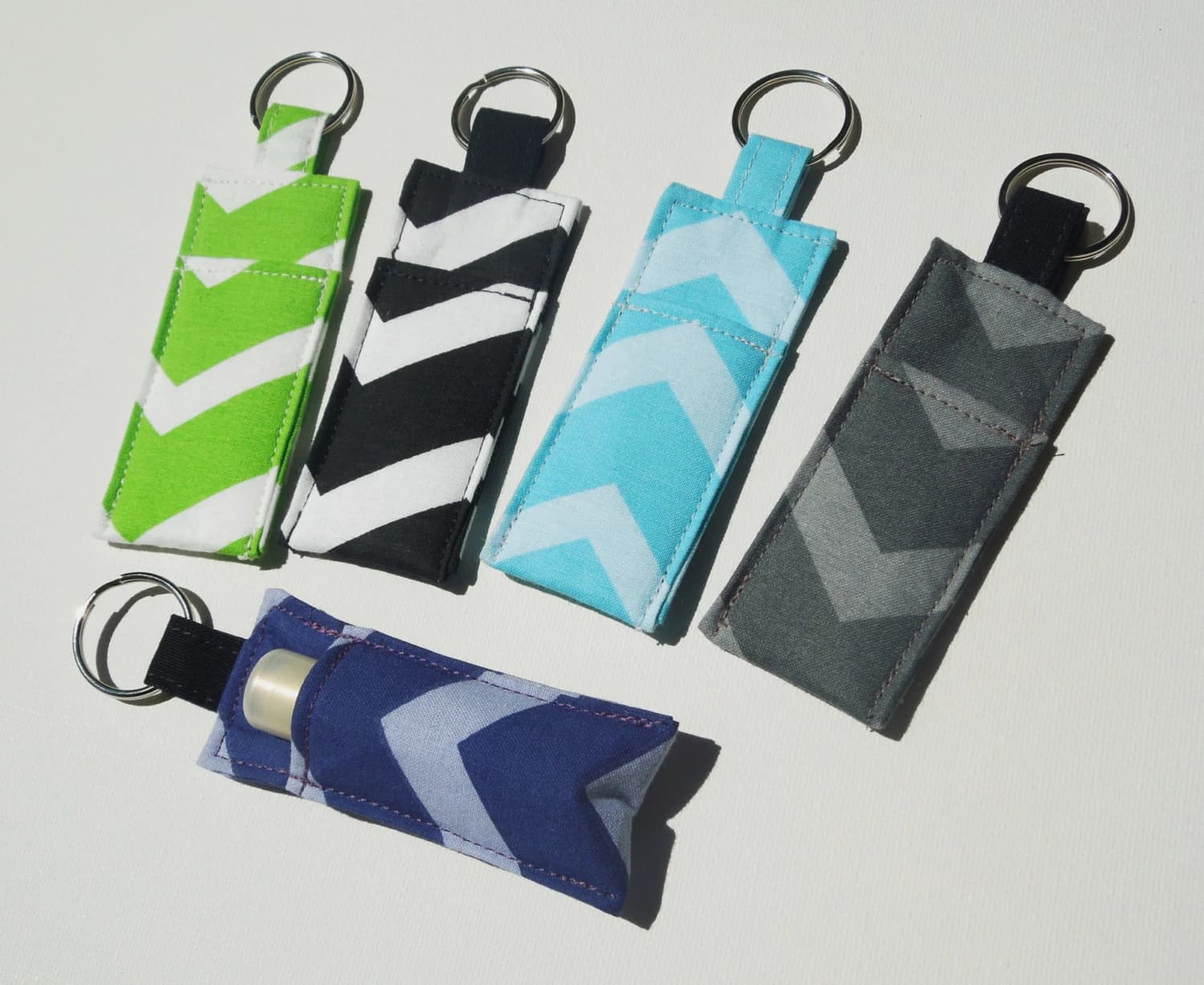 Aquaphor,Lip Balm,Lipstick Key chain, Chapstick Holder,ChapStick Keychain, Lipbalm pouch, lipstick case cozy- Choose Color, Cheveron - image 3