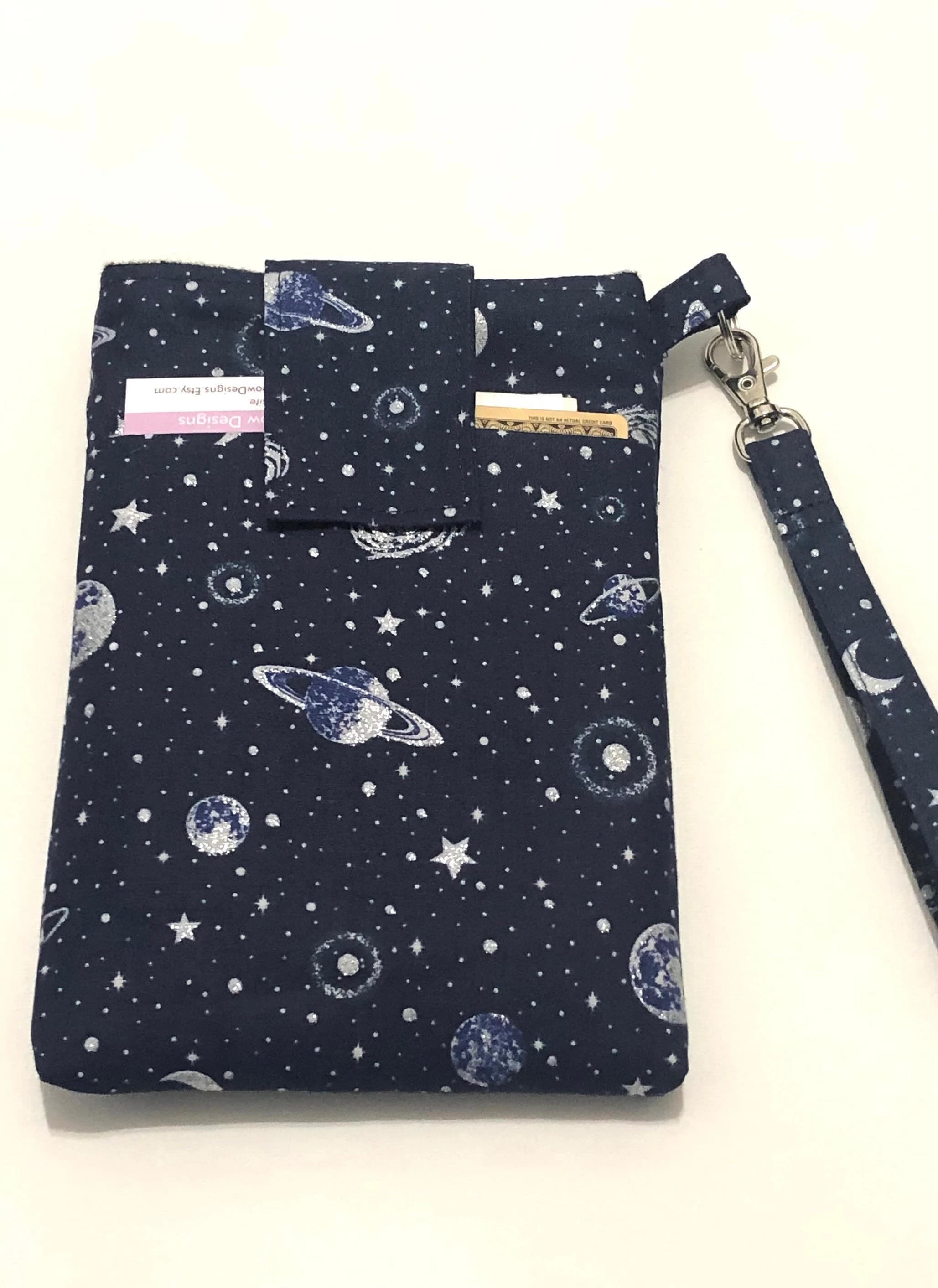 Apple iPhone 18 17 16 15 14 pro max,any Samsung Galaxy s26 s25 s24 S23 plus cellphone WRISTLET pouch,any other smartphone -Glitter Planets - image 2
