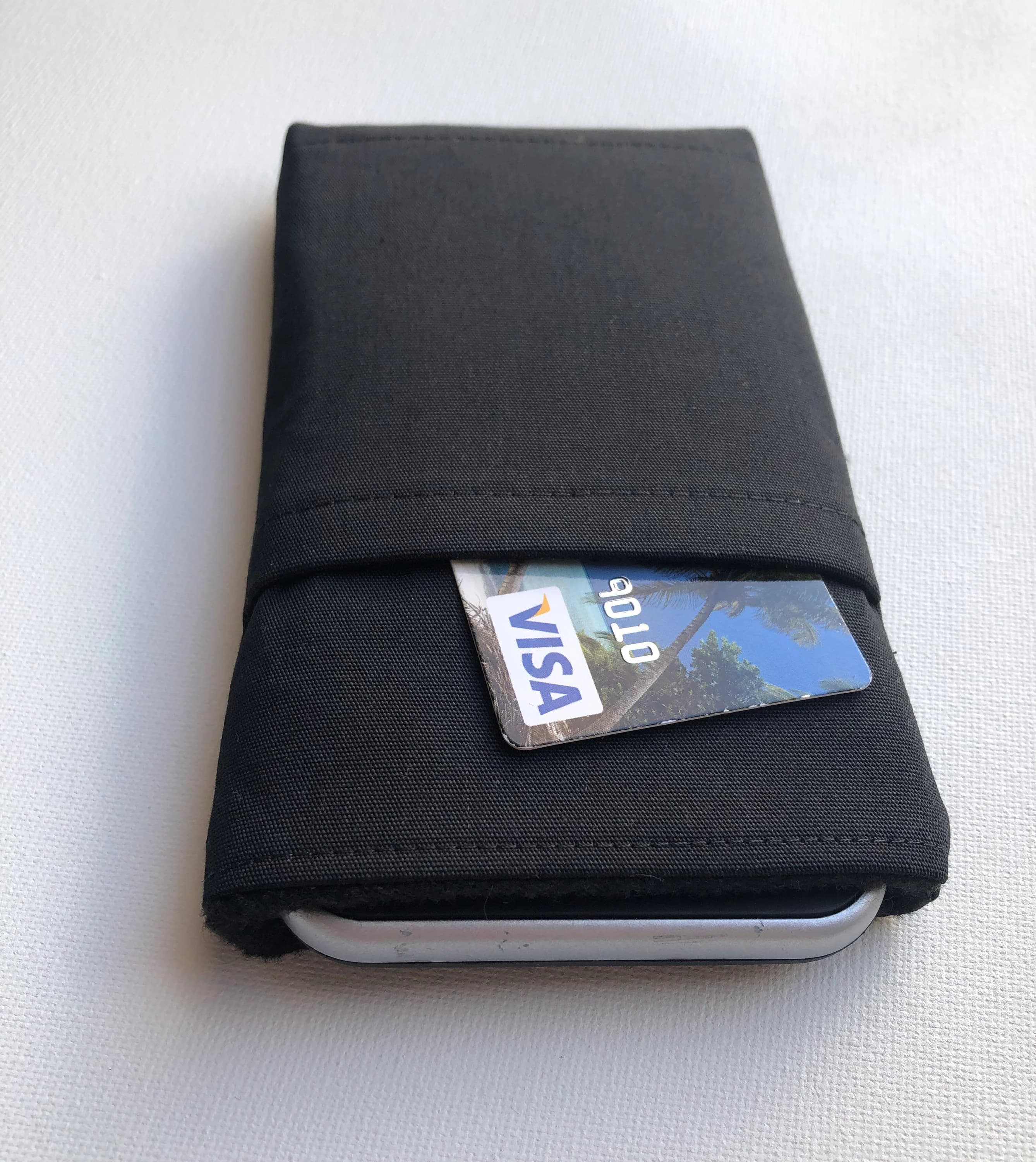 Any Samsung Galaxy, iPhone,Google Pixel, or other cell phone device case wallet pouch,Smart phone cover sleeve pocket case pouch-Solid Black