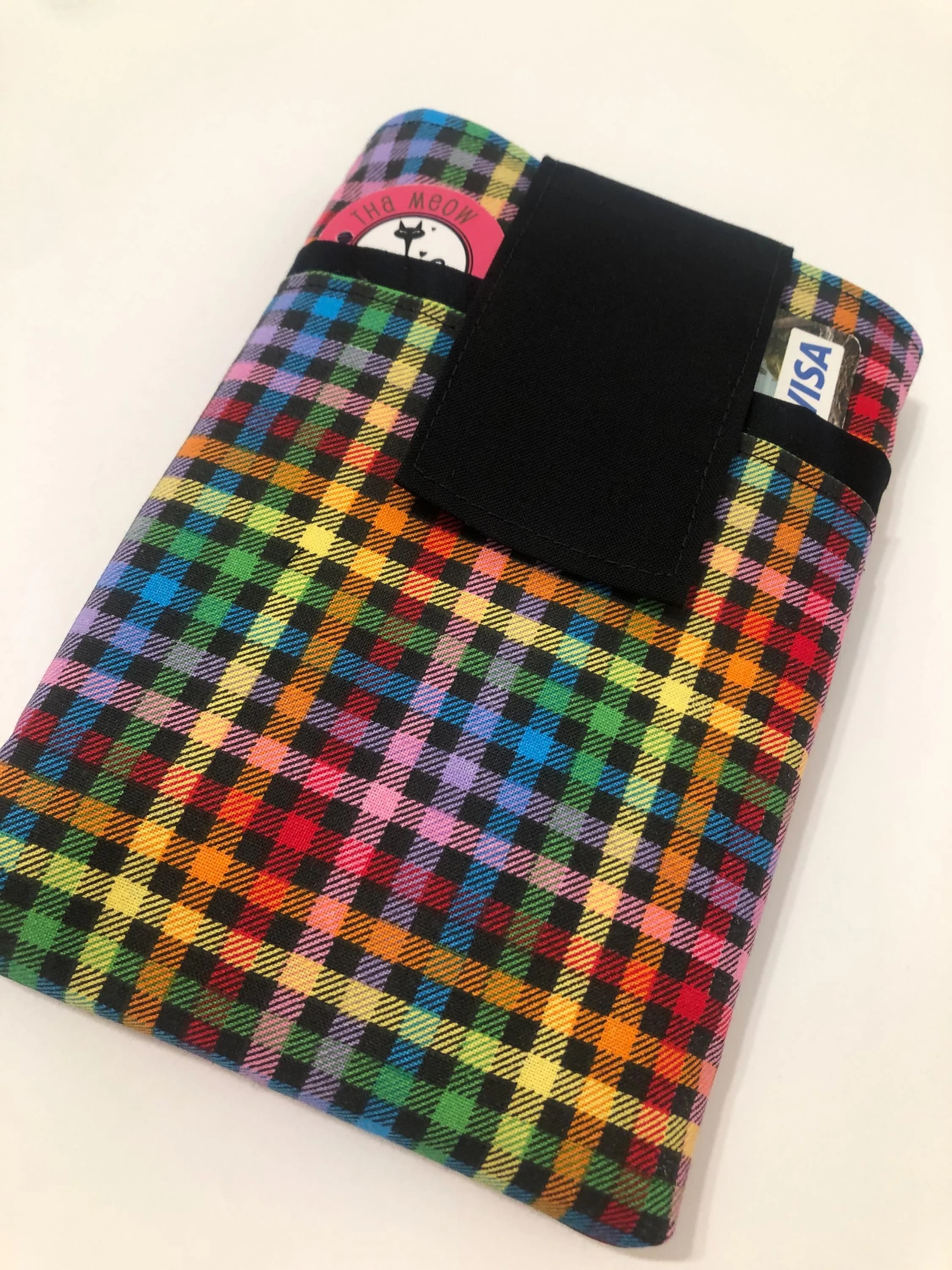 Fabric cell phone holder pouch, phone wallet sleeve for iPhone 18 17 16 15 14 13 plus,Samsung Galaxy s26 s25 s24 s23 s22 ultra- M checkered