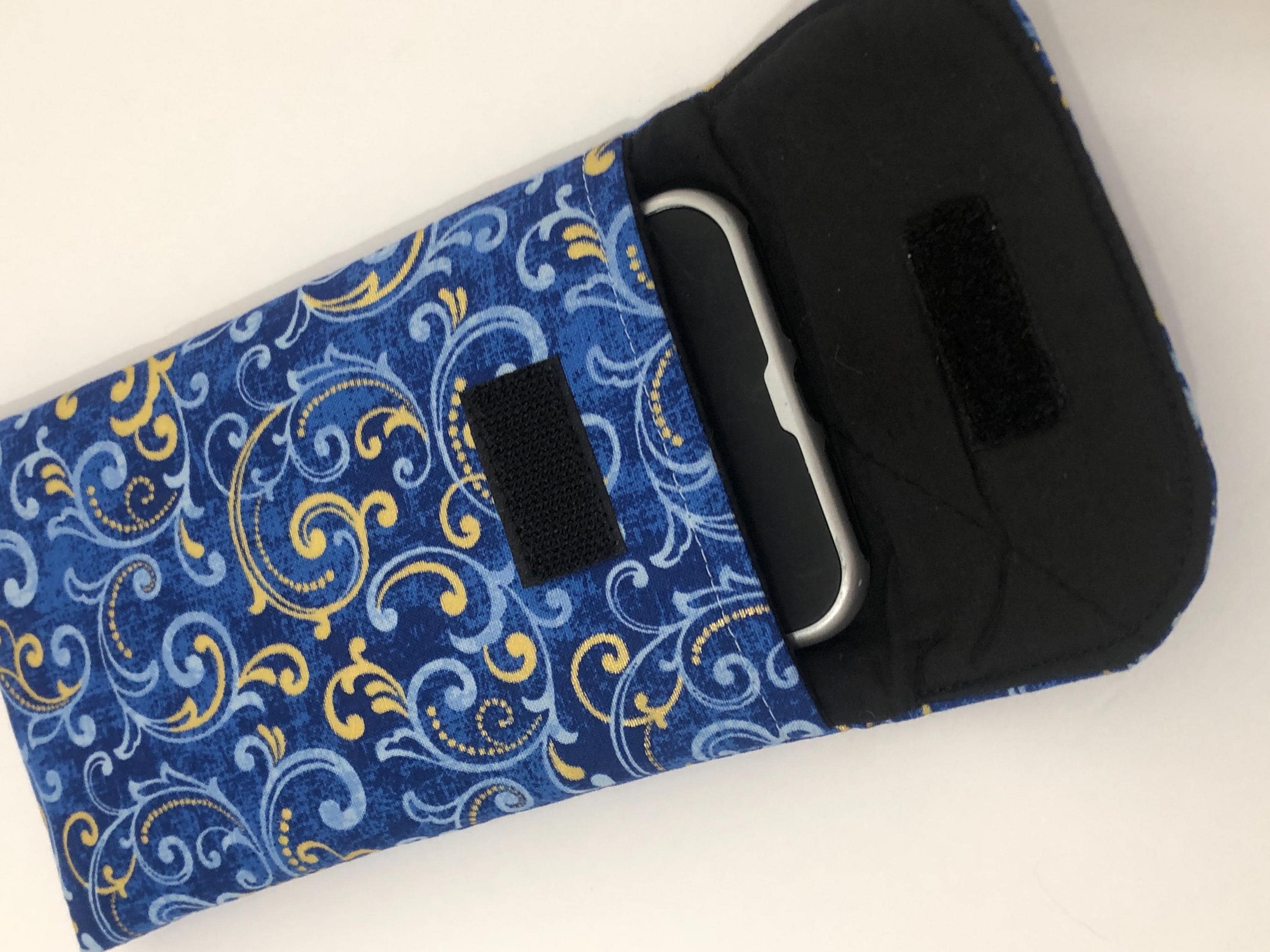 Cell Phone Pouch: Universal Fit, Handmade Fabric Sleeve pocket with velcro closure - choose fabric - image 3