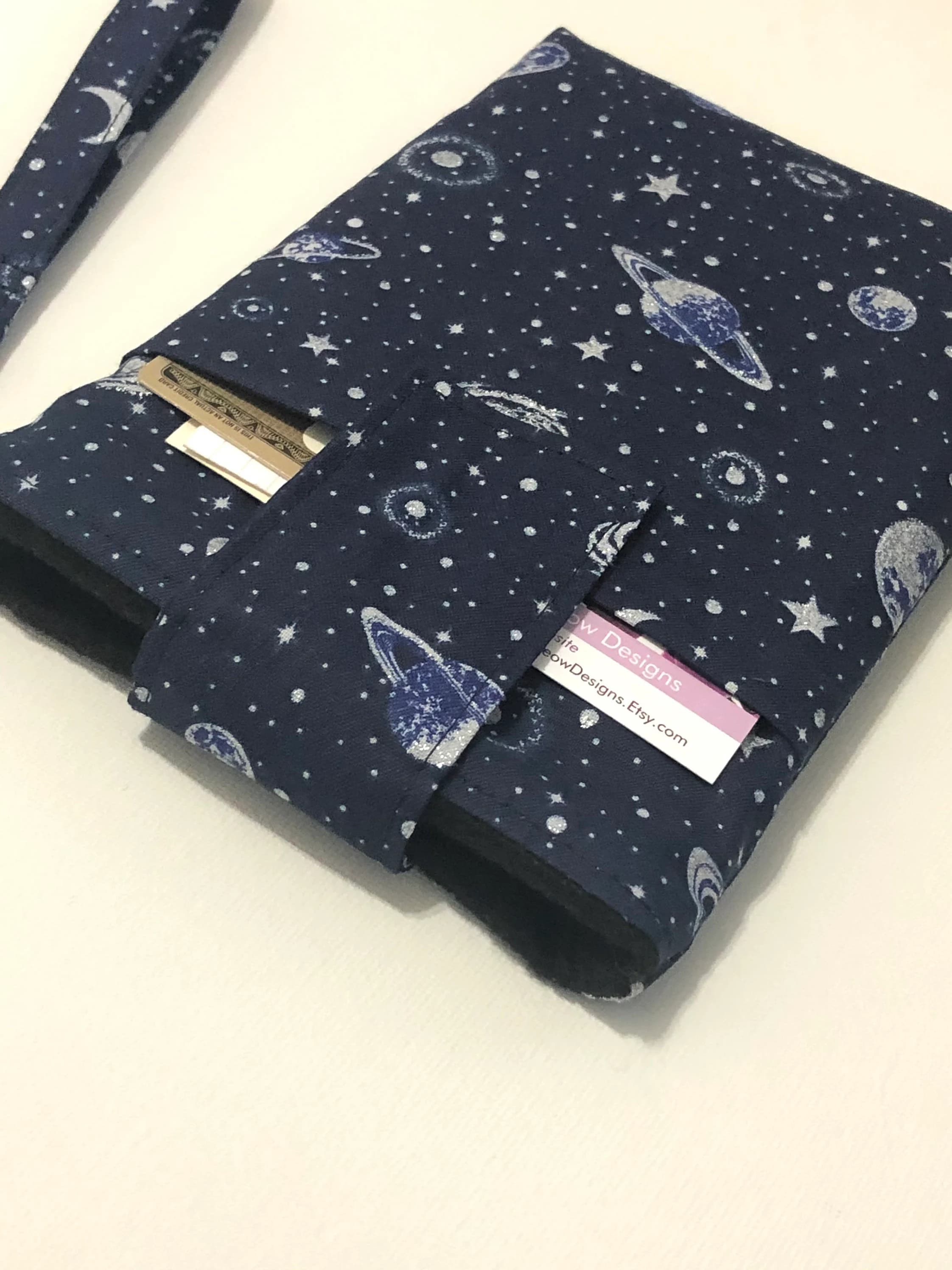 Apple iPhone 18 17 16 15 14 pro max,any Samsung Galaxy s26 s25 s24 S23 plus cellphone WRISTLET pouch,any other smartphone -Glitter Planets - image 3