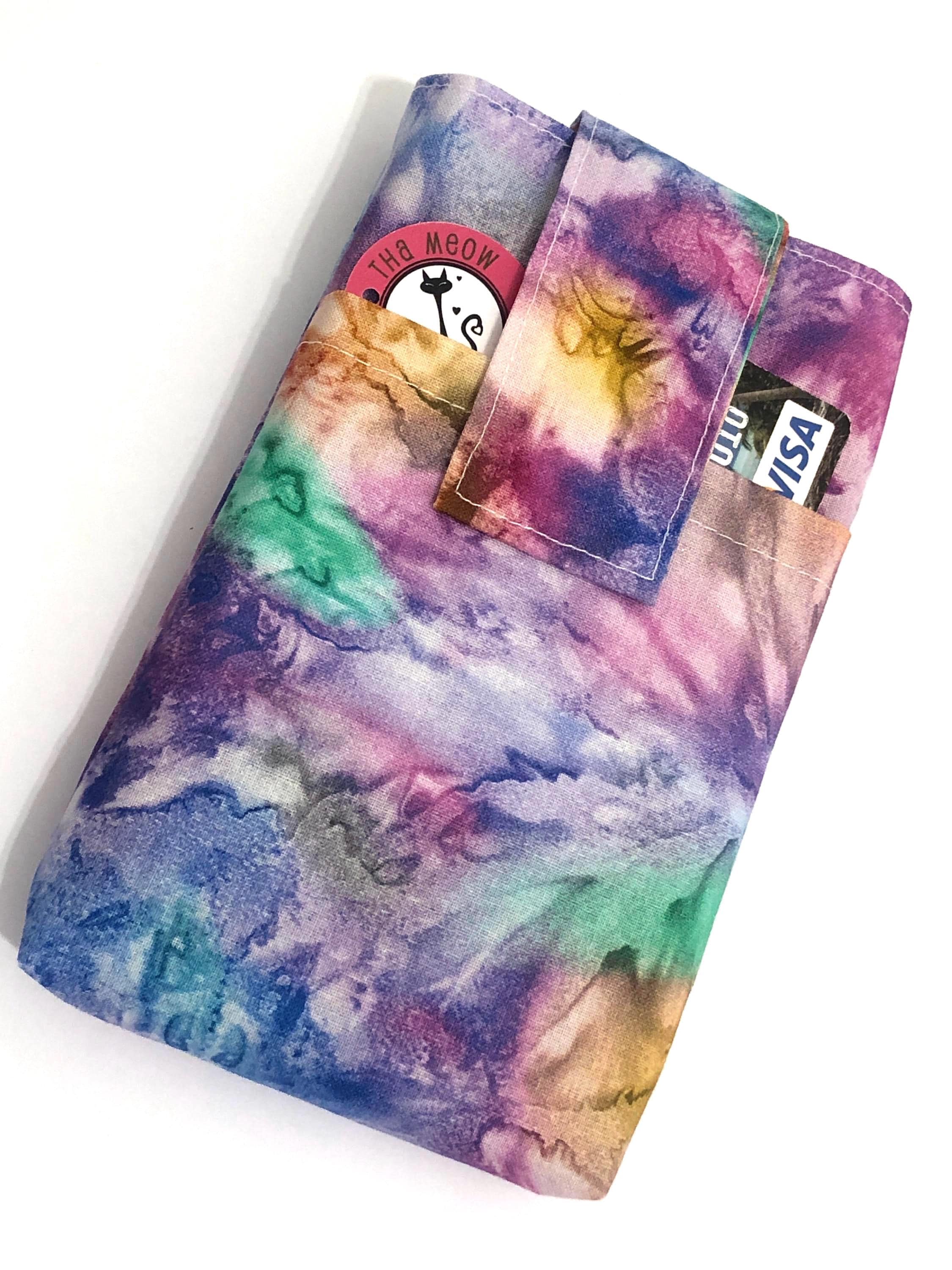 Fabric cell phone holder pouch, phone wallet sleeve for iPhone 18 17 16 15 14 13 plus,Samsung Galaxy s26 s25 s24 s23 s22 ultra-water color