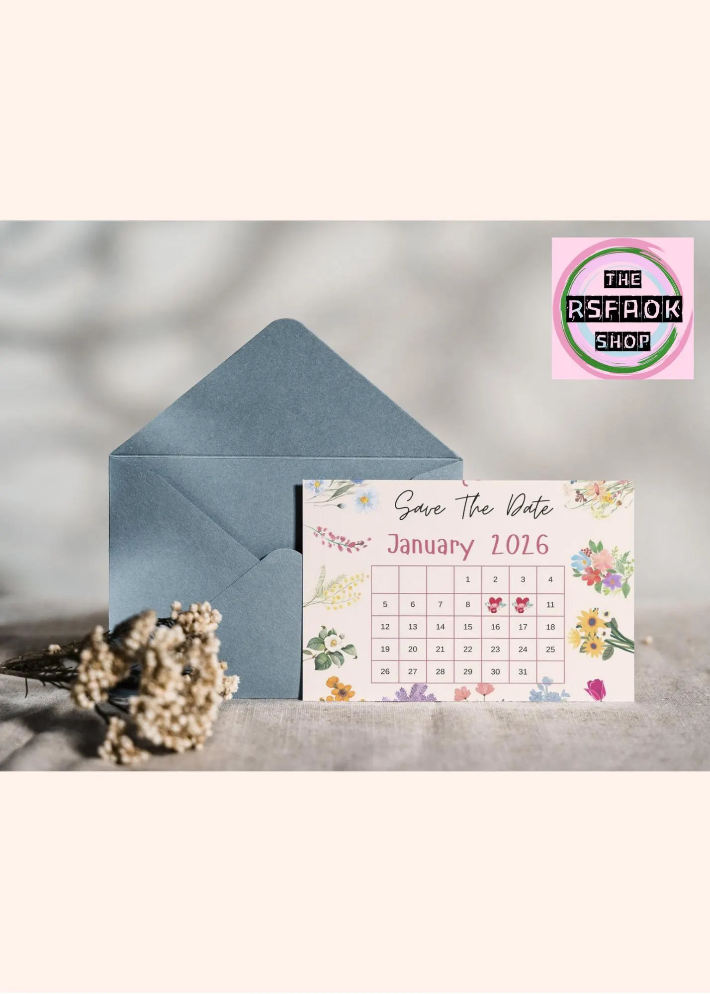 Floral Muslim Wedding Invitation Suite: Editable Canva Templates (Digital Download) - image 5