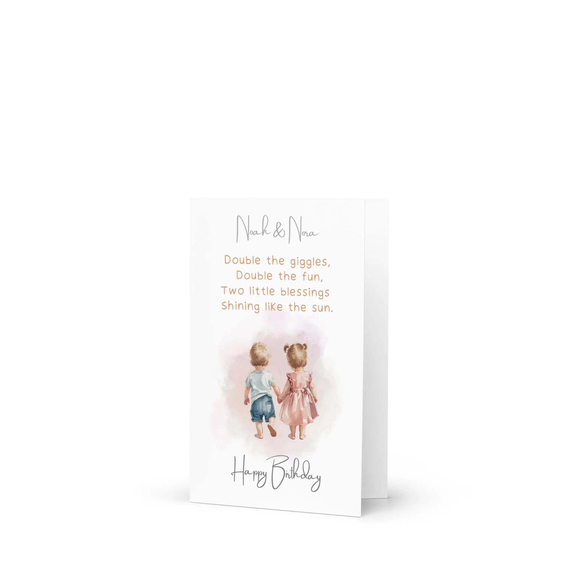 Twins Boy Girl Birthday Greeting card